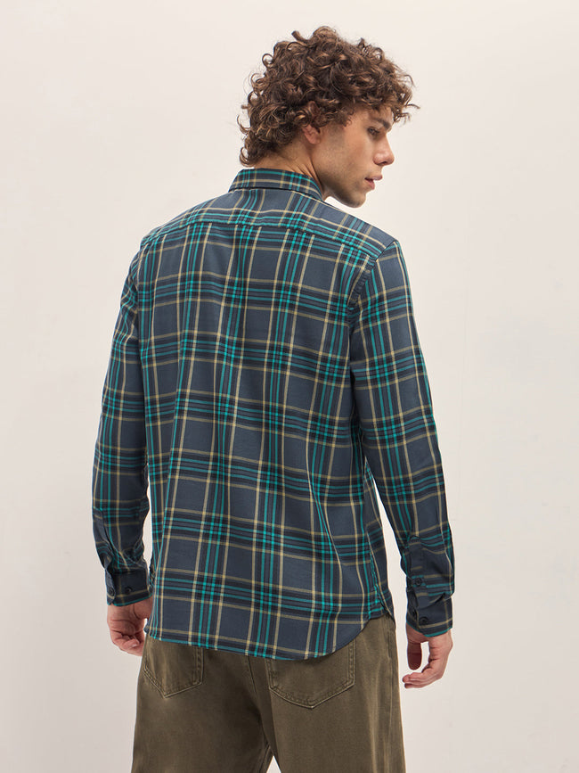 Men Multi-Color Checked Slim Fit Casual Shirt