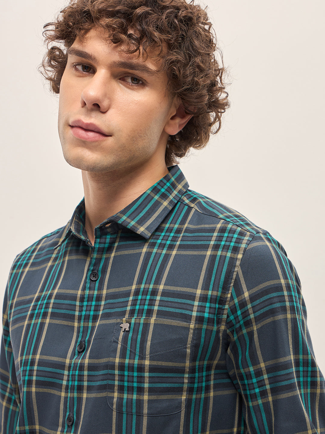 Men Multi-Color Checked Slim Fit Casual Shirt