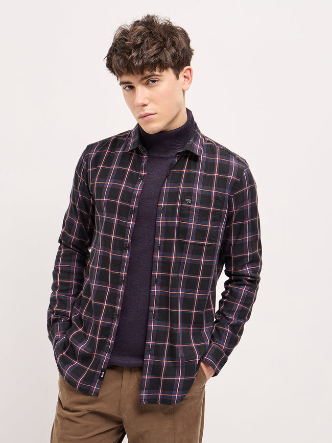 Men Multi-Color Checked Slim Fit Casual Shirt