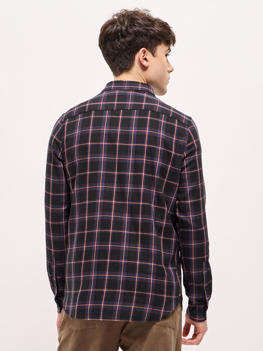 Men Multi-Color Checked Slim Fit Casual Shirt