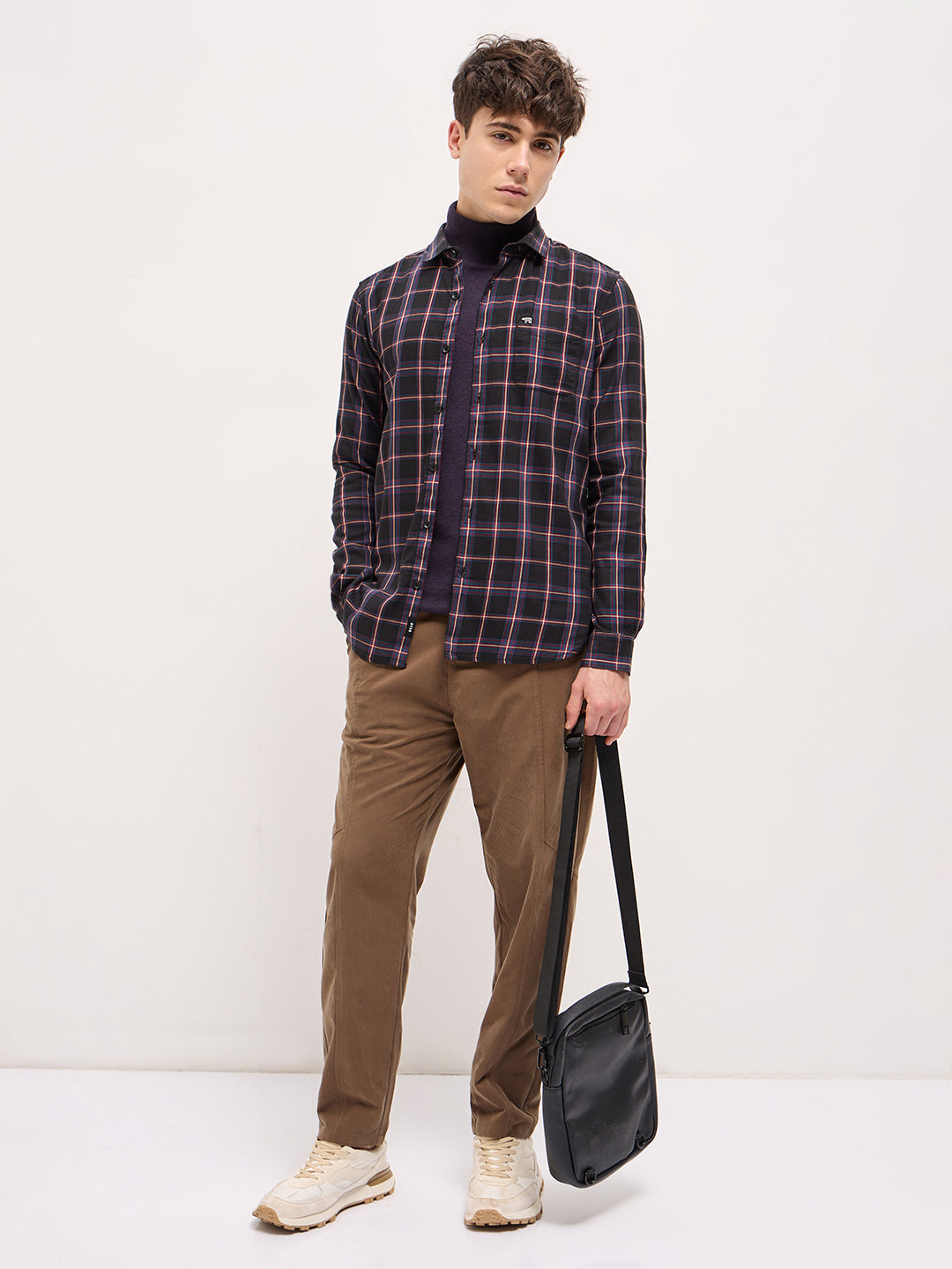 Men Multi-Color Checked Slim Fit Casual Shirt