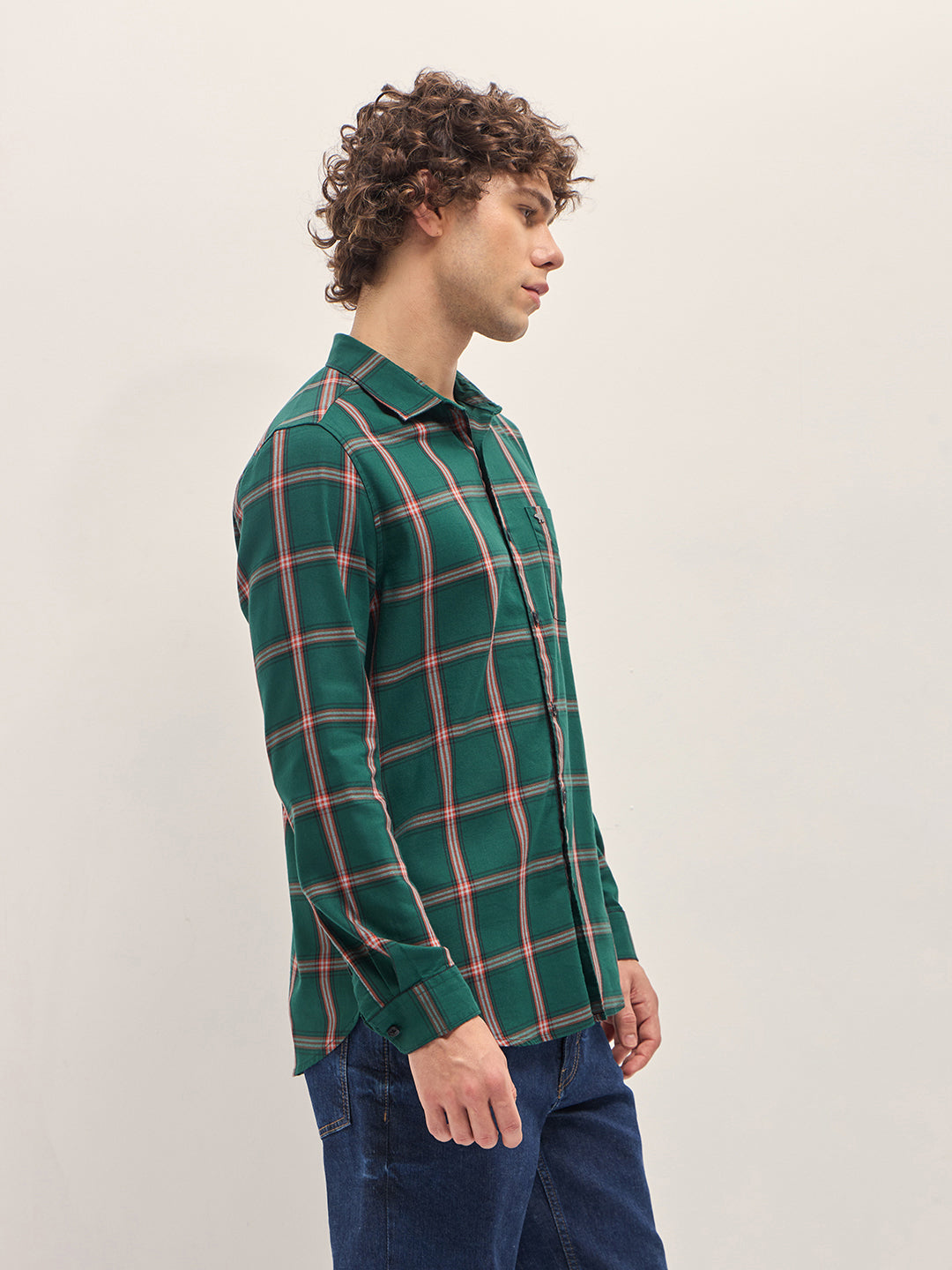 Men Multi-Color Checked Slim Fit Casual Shirt
