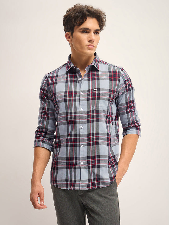 Men Multi-Color Checked Slim Fit Casual Shirt
