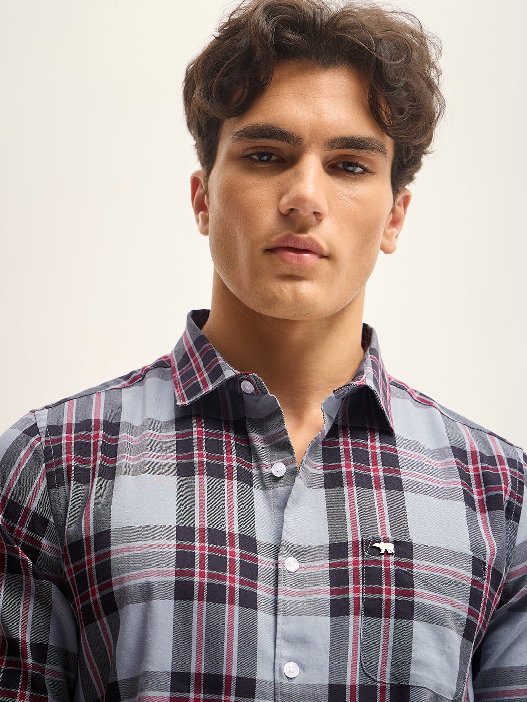 Men Multi-Color Checked Slim Fit Casual Shirt