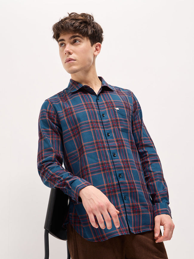Men Multi-Color Checked Slim Fit Casual Shirt