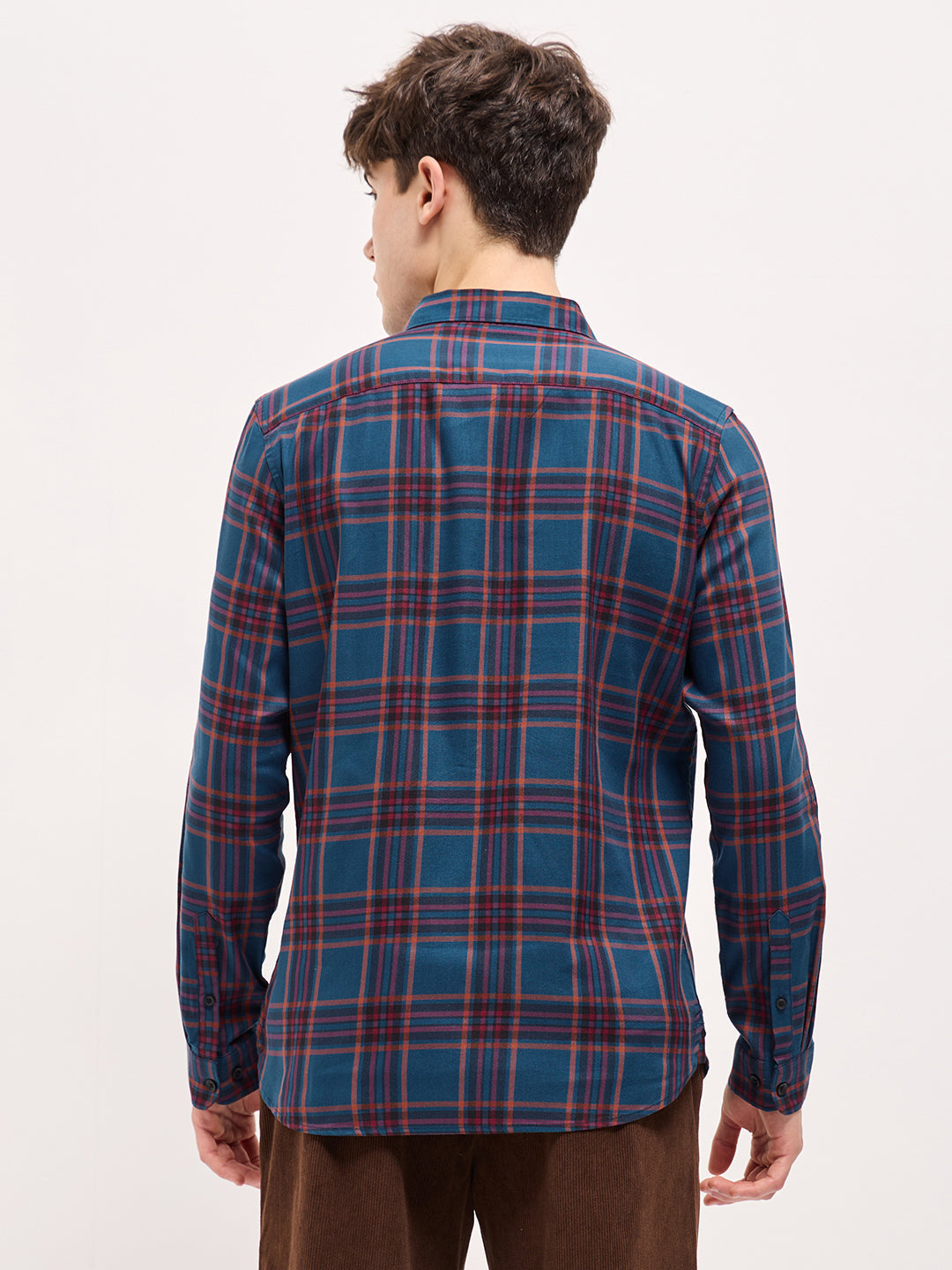 Men Multi-Color Checked Slim Fit Casual Shirt