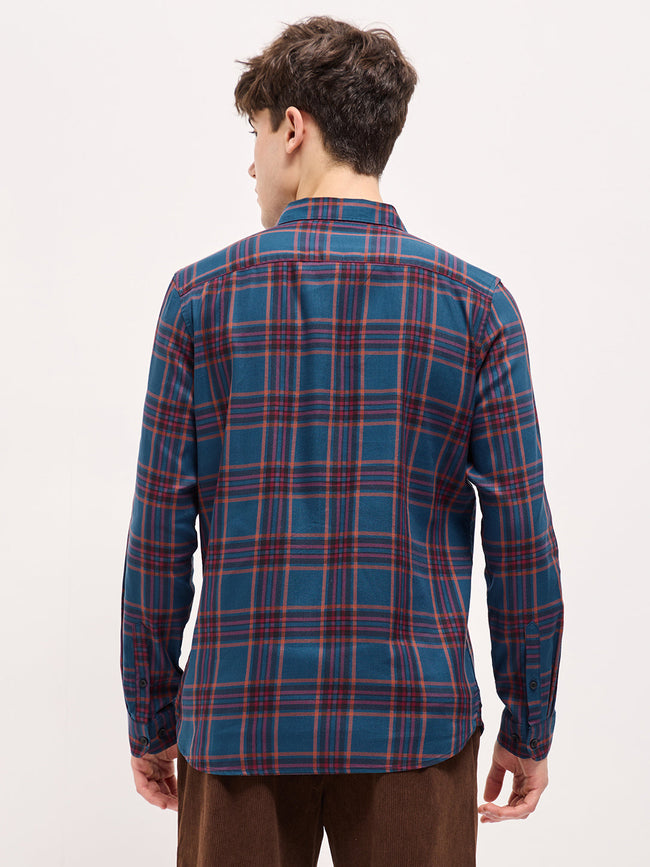 Men Multi-Color Checked Slim Fit Casual Shirt