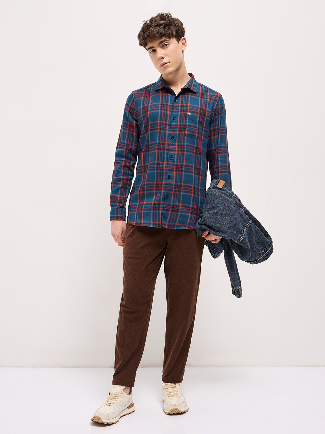Men Multi-Color Checked Slim Fit Casual Shirt