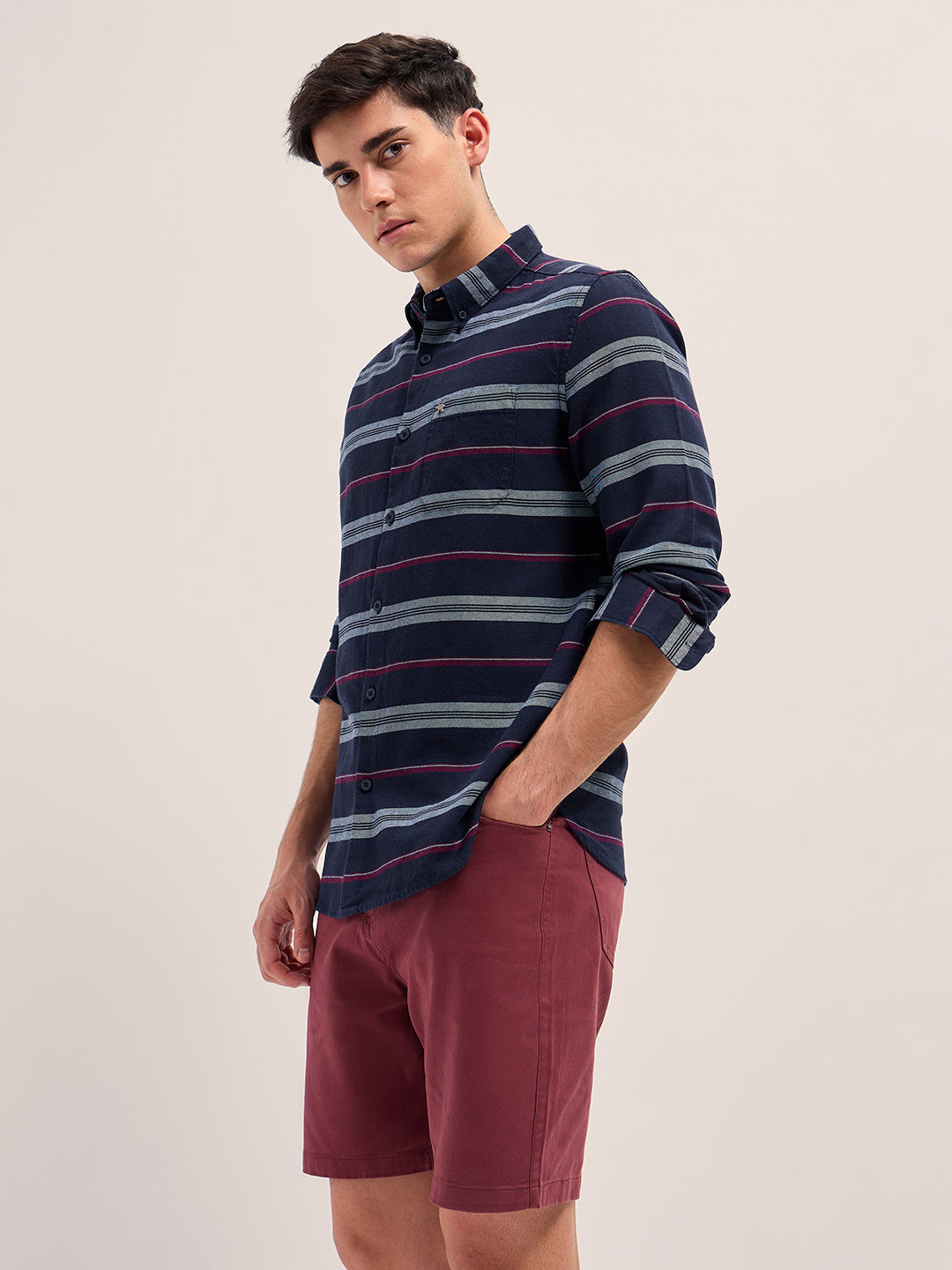 Men Navy Casual Shirt