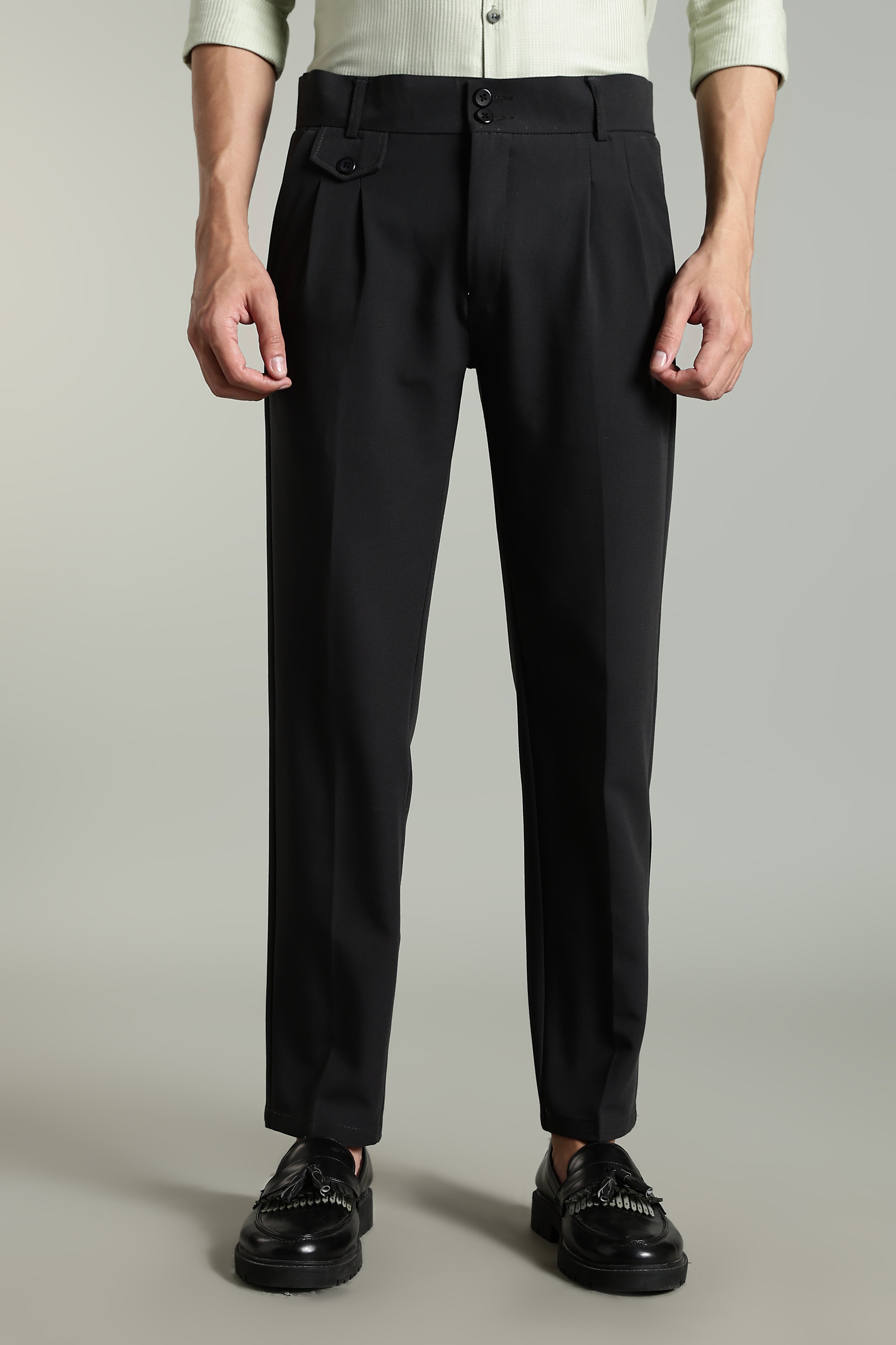 Men Lucent Charcoal Formal Pant