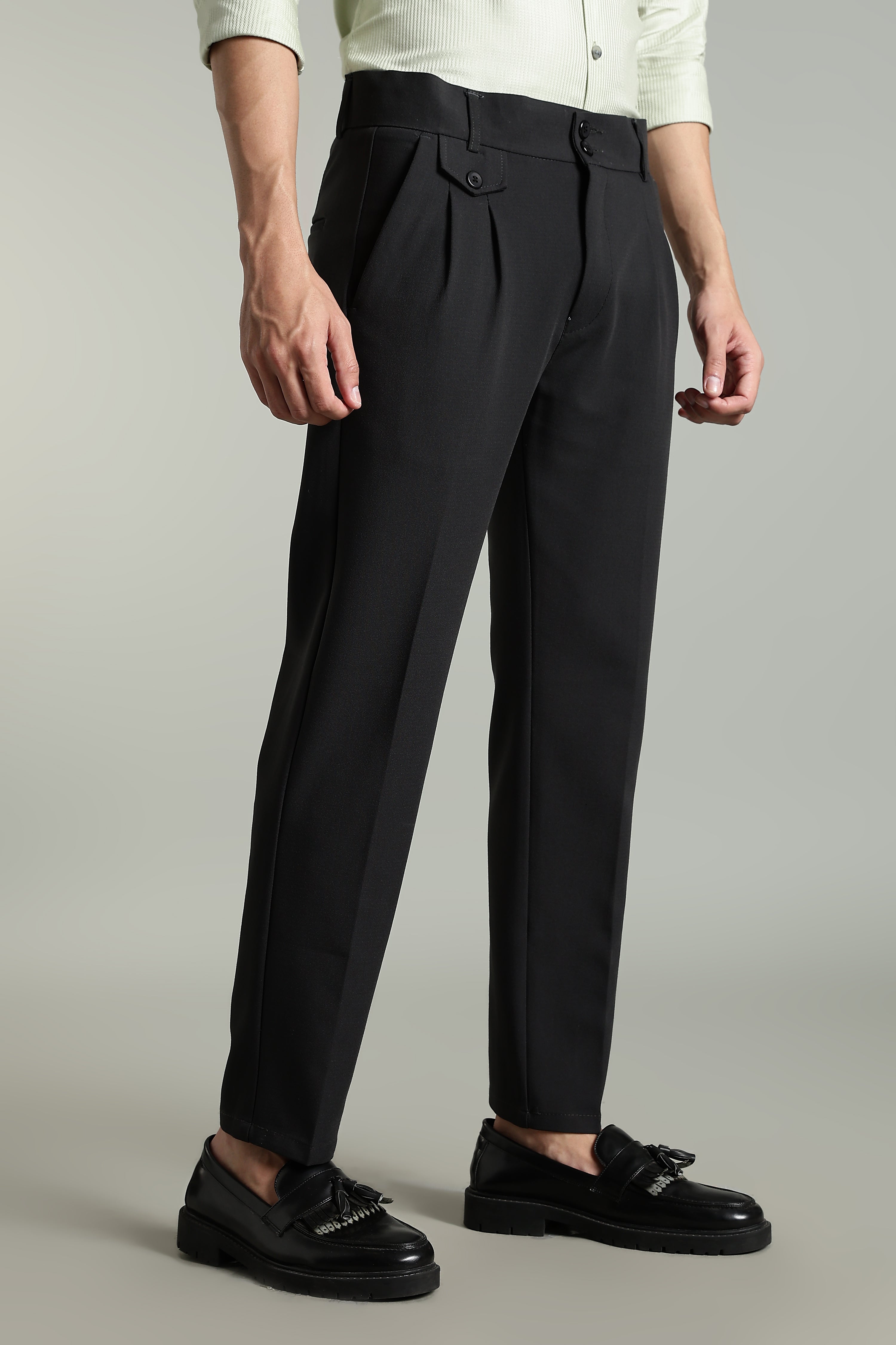 Men Lucent Charcoal Formal Pant