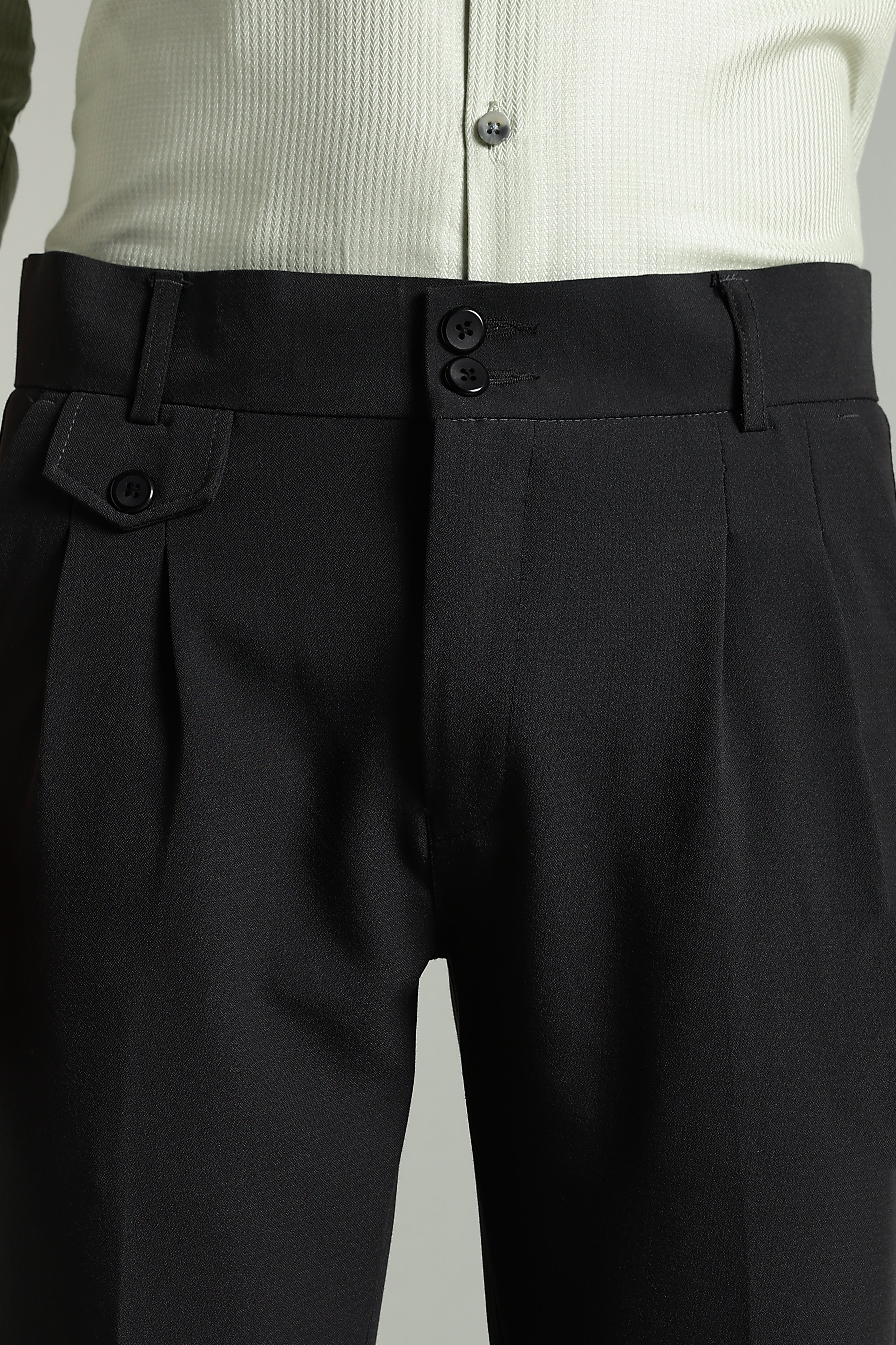 Men Lucent Charcoal Formal Pant