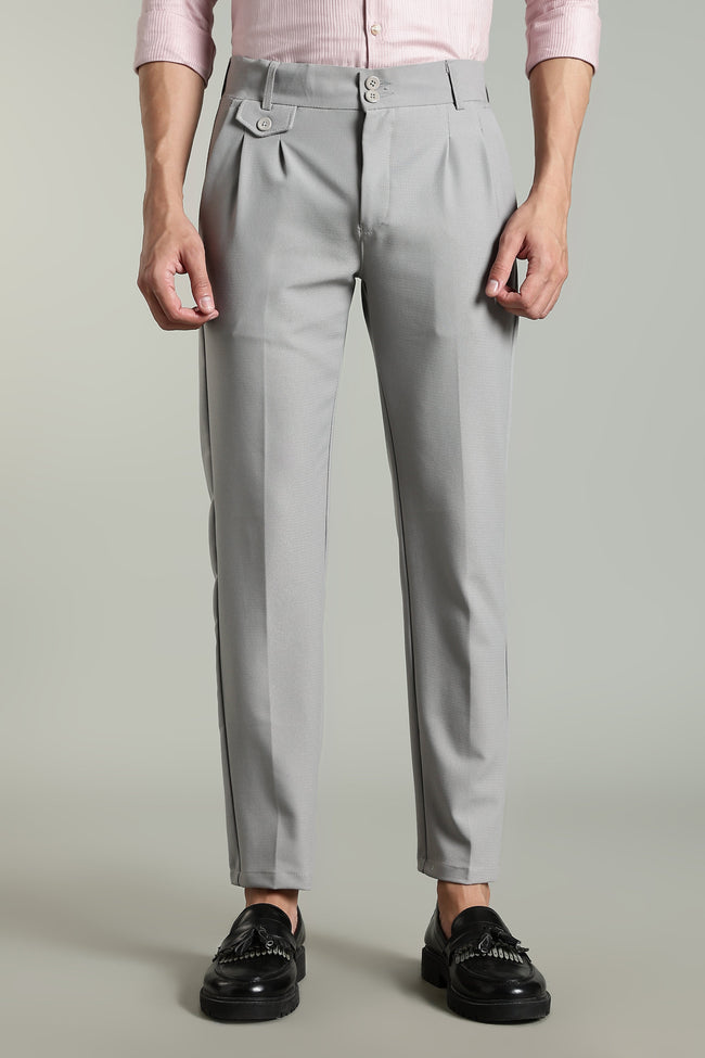 Men Lucent Silver Formal Pant