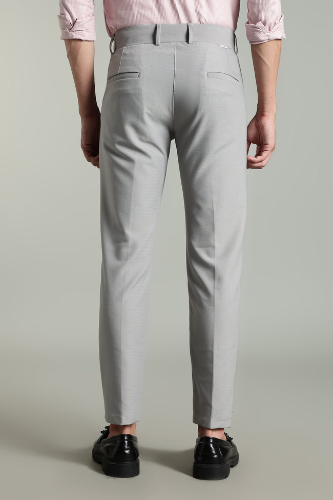Men Lucent Silver Formal Pant