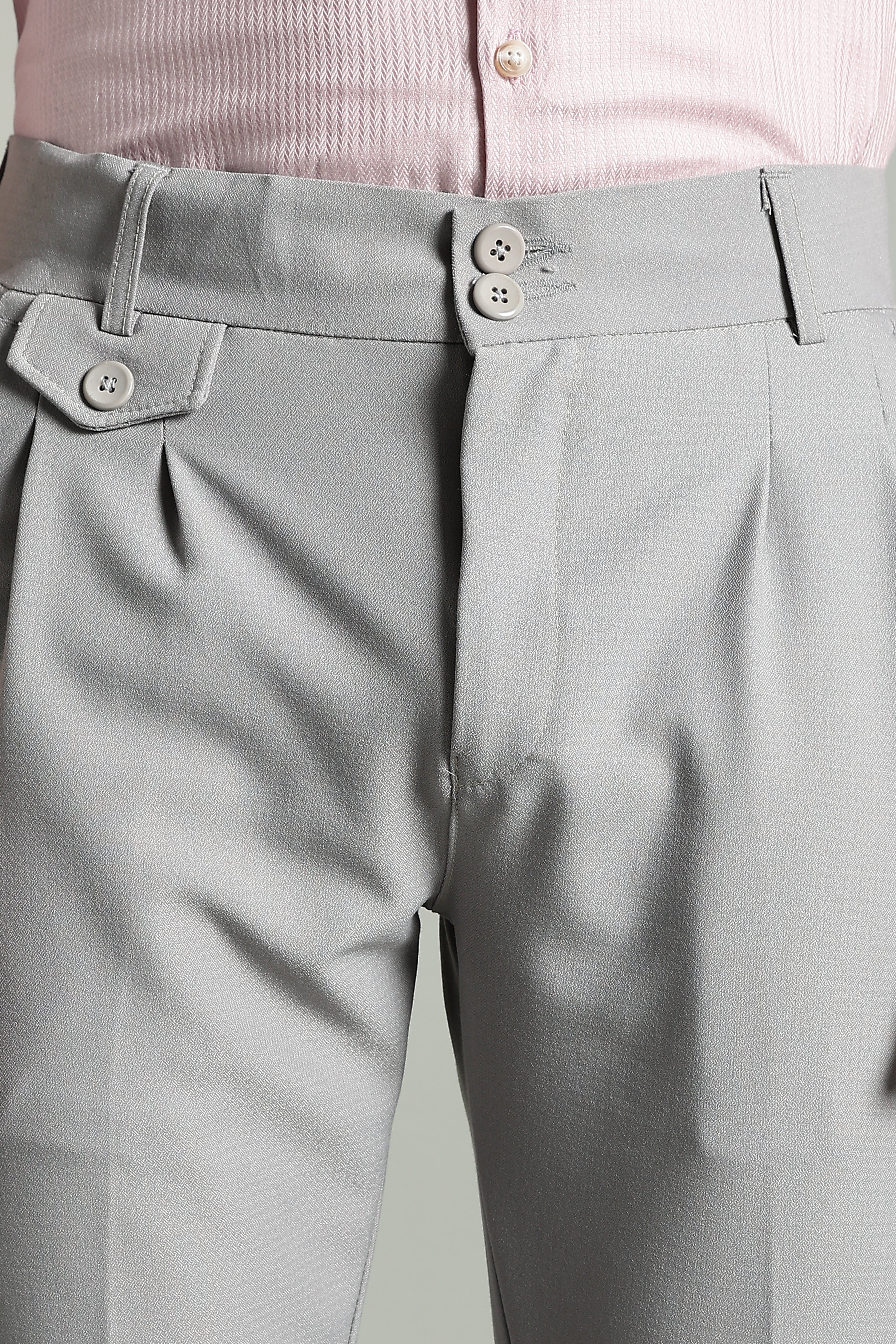 Men Lucent Silver Formal Pant