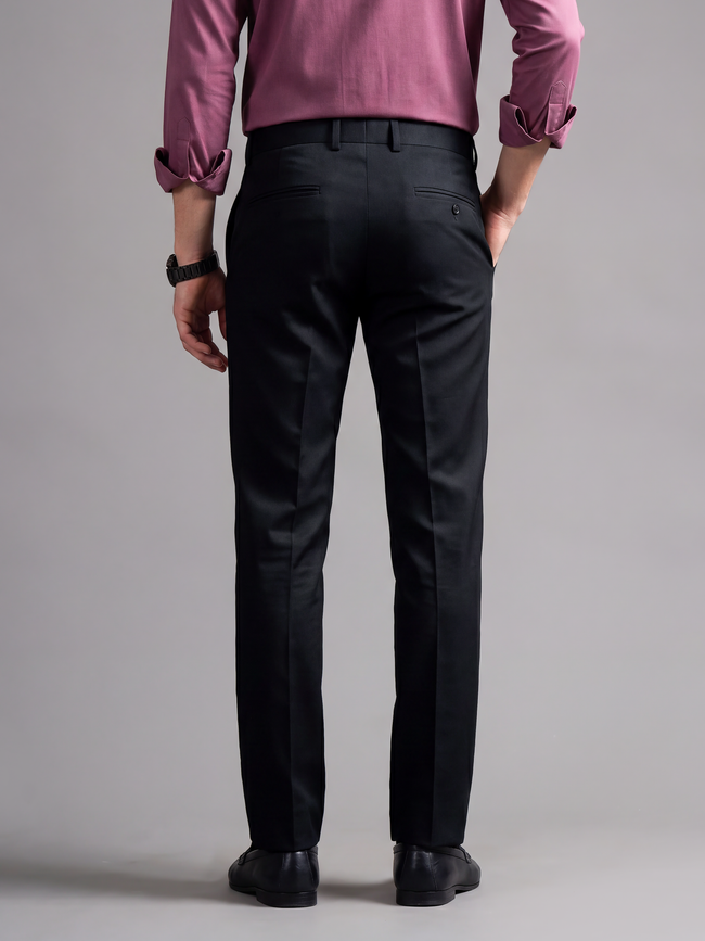 Men Flexi-waist Black Trouser