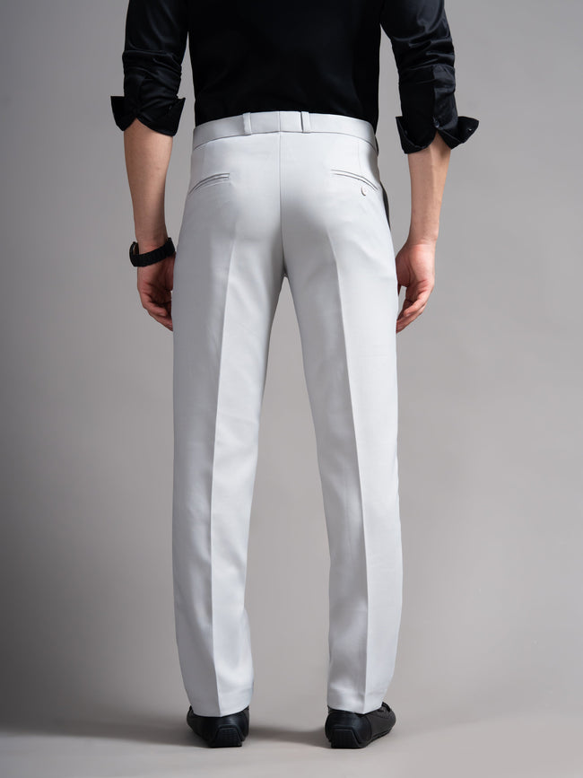 Men Flexi-waist Silver Trouser