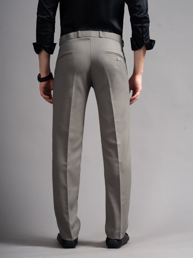 Men Flexi-waist Taupe Trouser