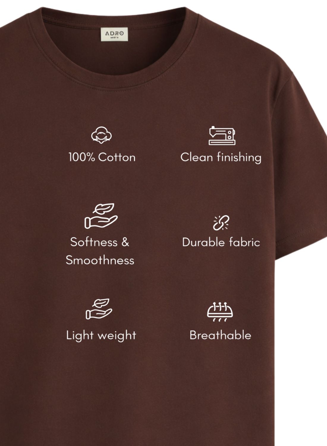 Men Brown Cotton Printed  T-Shirt