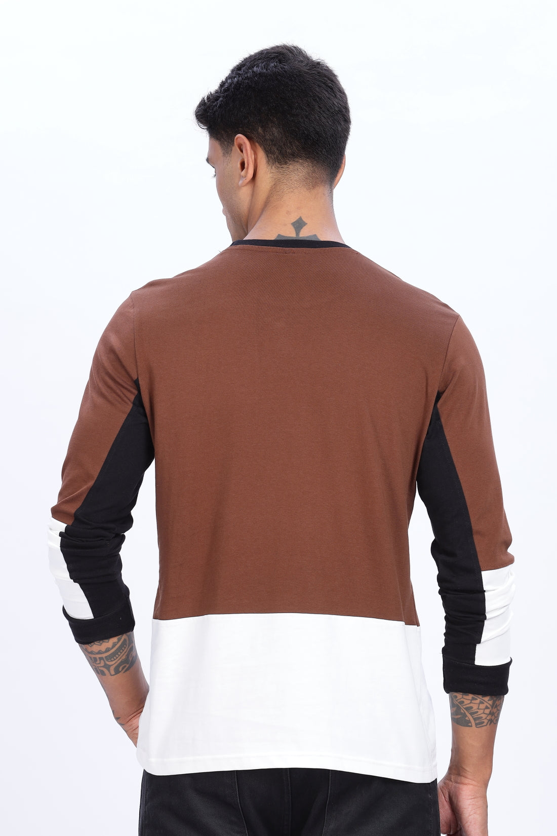 Men Multicolor Full Sleeve Relaxed Fit T-Shirt