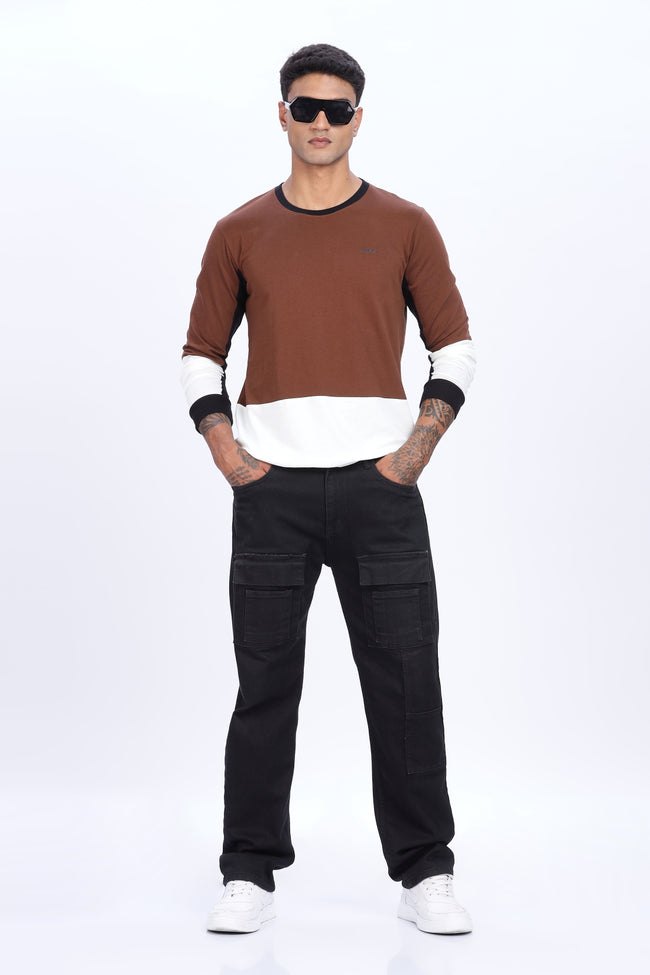 Men Multicolor Full Sleeve Relaxed Fit T-Shirt