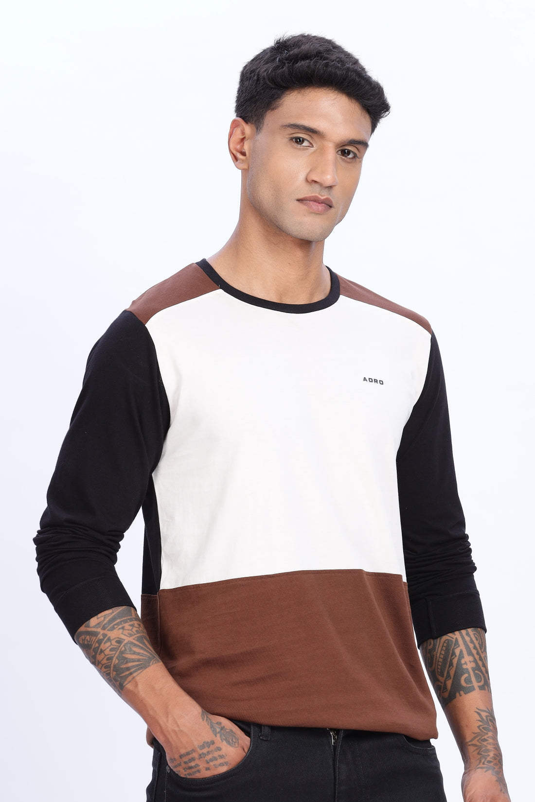 Men Multicolor Comfortable & Stylish Regular Fit Full Sleeve Round neck Tshirt