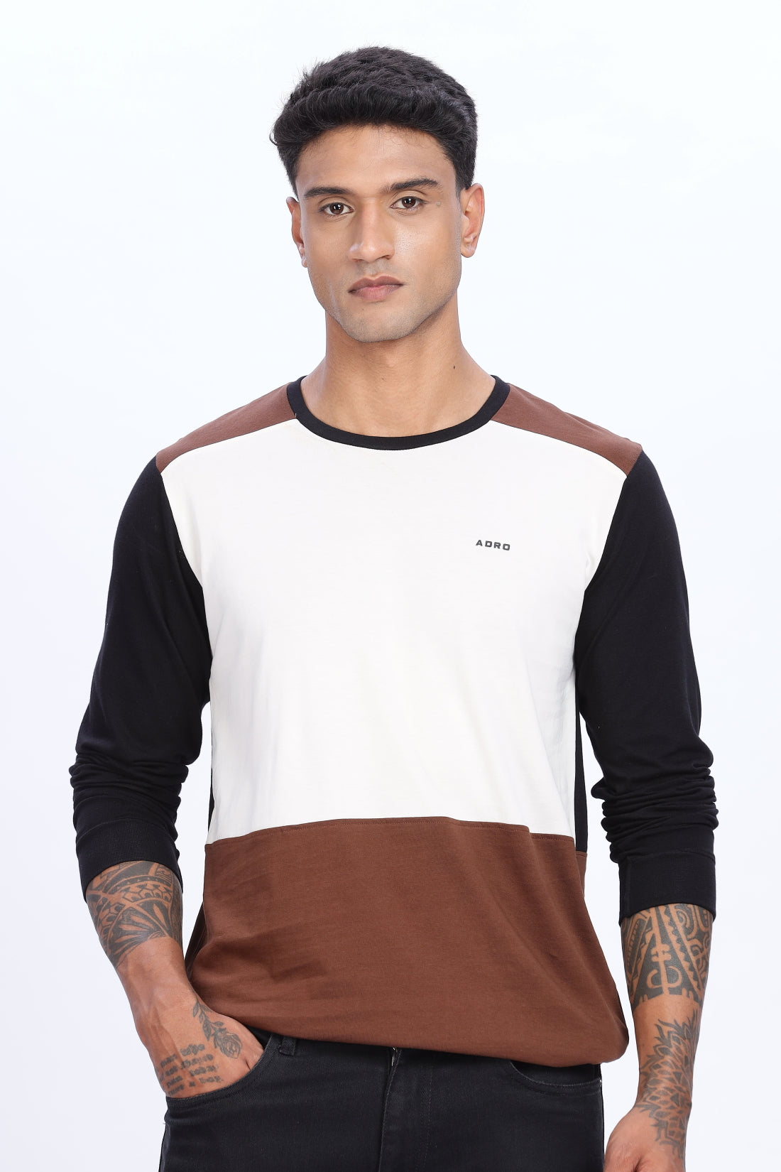Men Multicolor Comfortable & Stylish Regular Fit Full Sleeve Round neck Tshirt