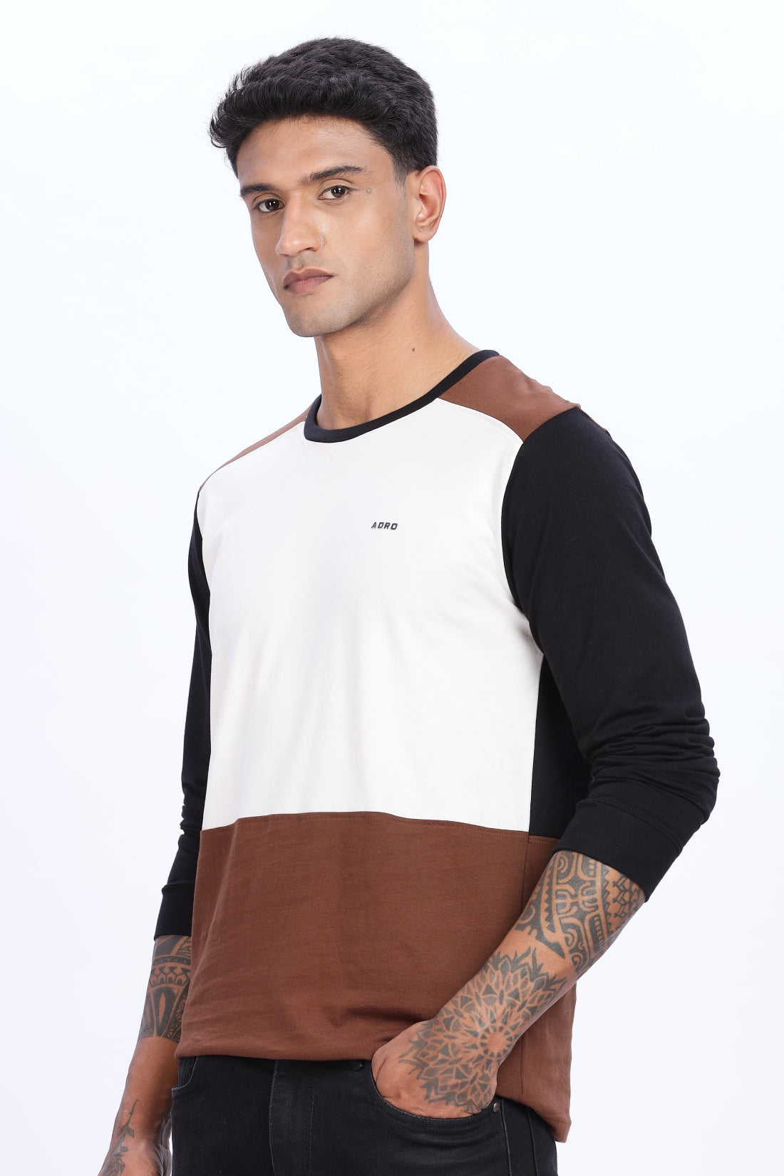 Men Multicolor Comfortable & Stylish Regular Fit Full Sleeve Round neck Tshirt