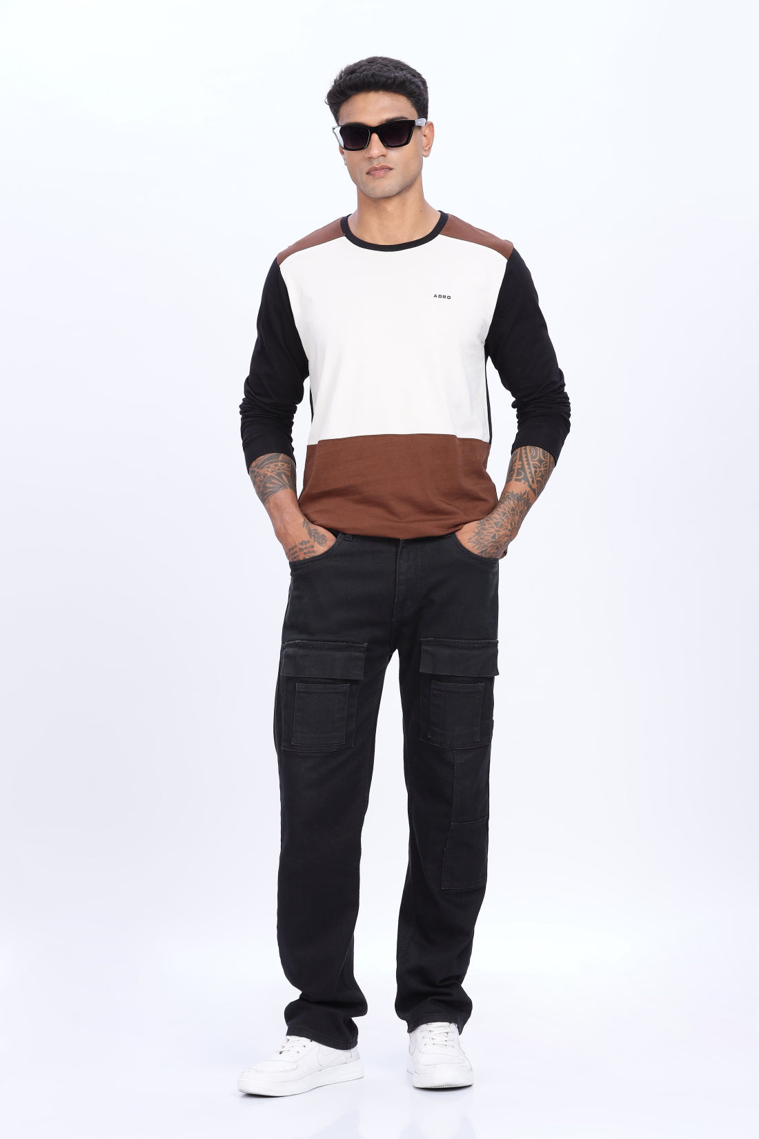 Men Multicolor Comfortable & Stylish Regular Fit Full Sleeve Round neck Tshirt
