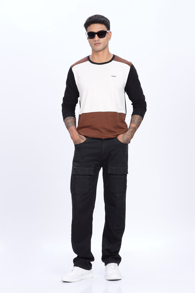 Men Multicolor Comfortable & Stylish Regular Fit Full Sleeve Round neck Tshirt
