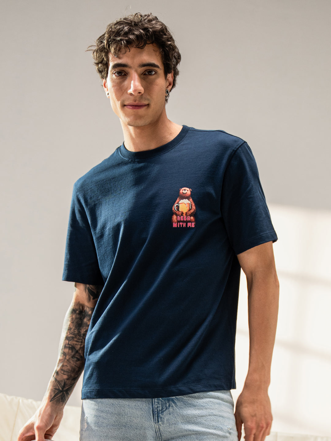 Men Cotton Graphic Printed Tshirt