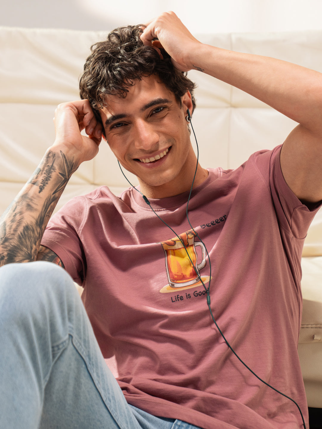 Men Cotton Graphic Printed Tshirt