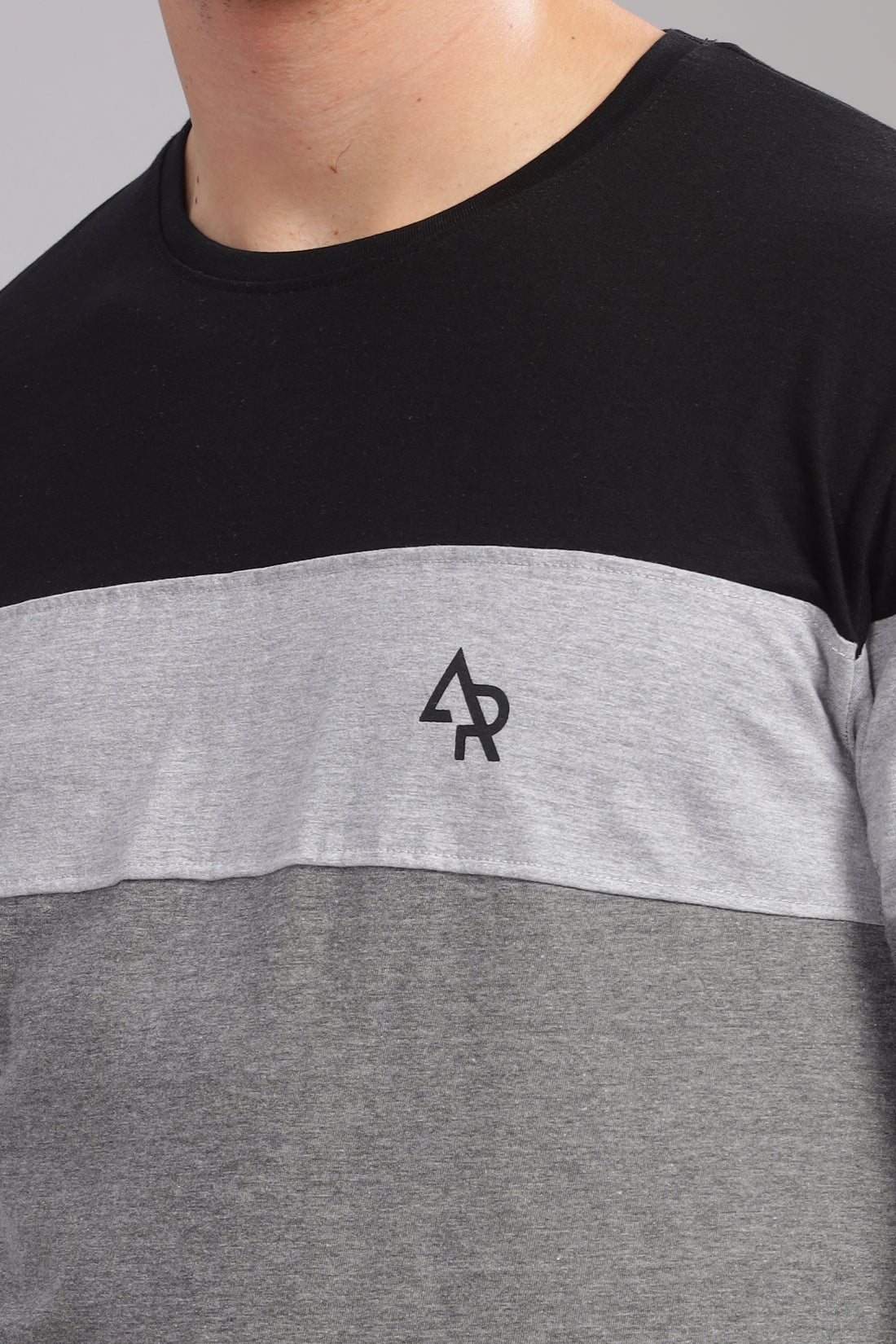 Men Multicolor Colorblock Full Sleeve T-Shirt