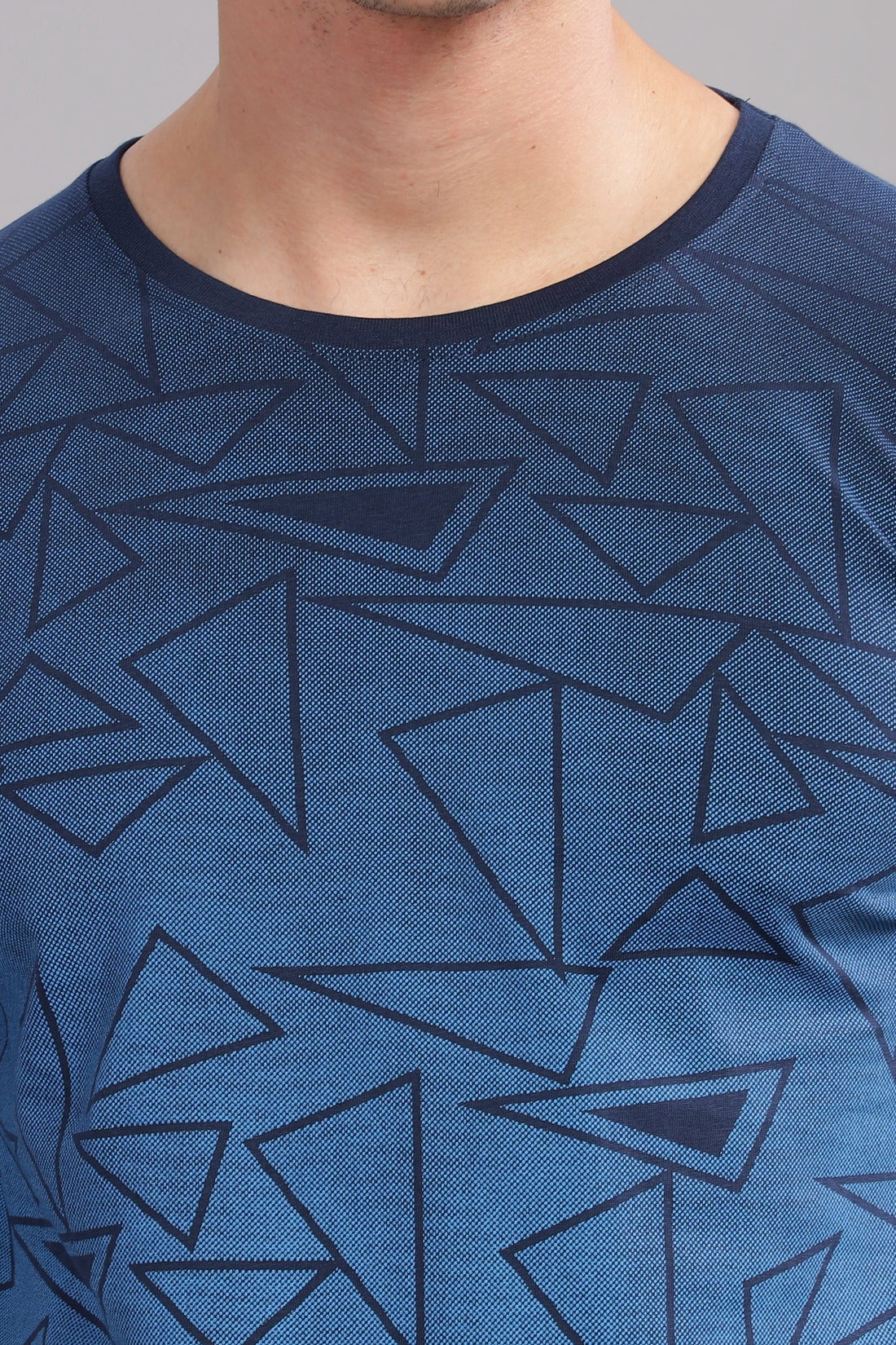 Men Blue Full Sleeve T-Shirt