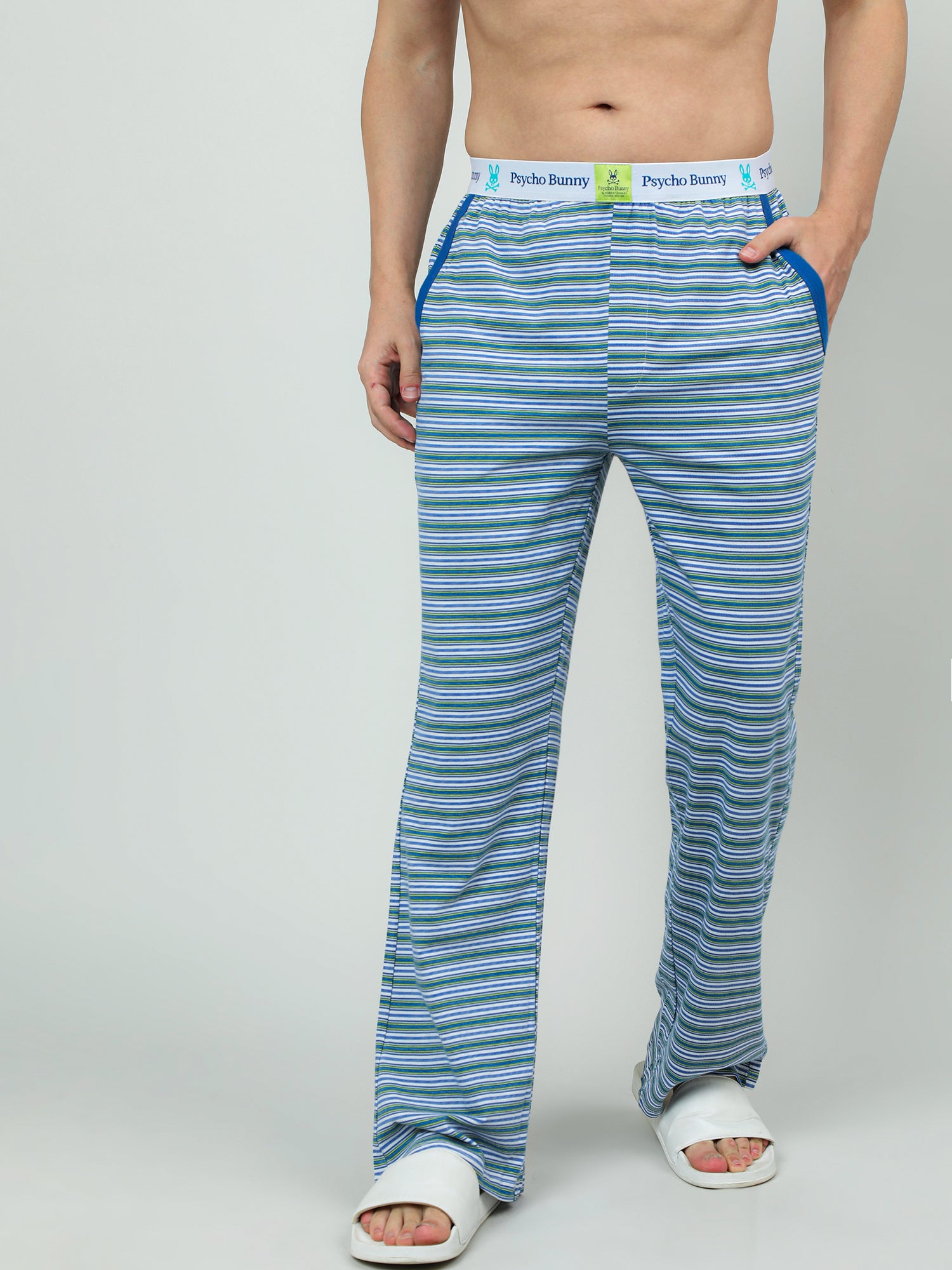 Blue Cotton Jogger Pants