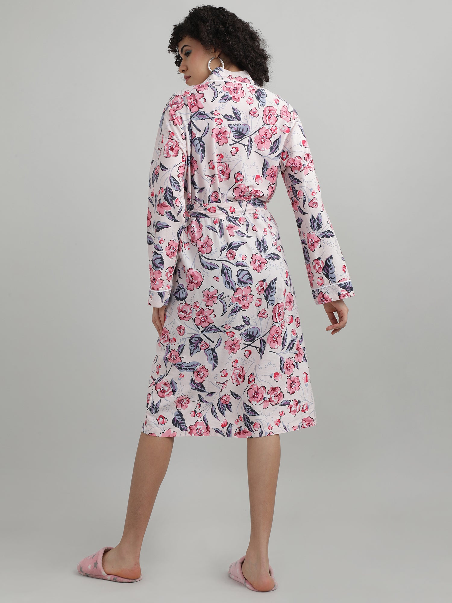 Women Floral Print Sleepwear Robe