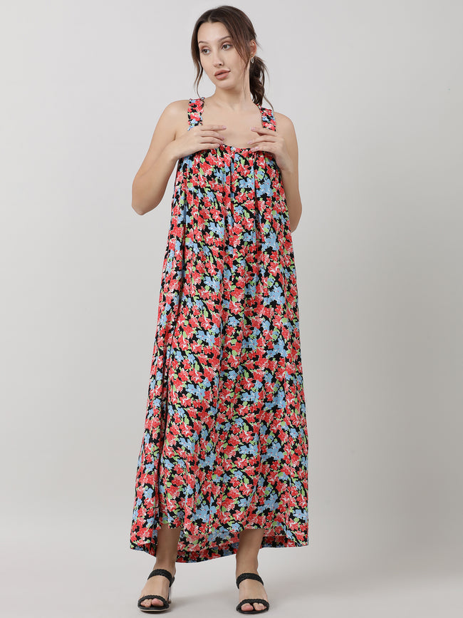 Women Viscose Orange Vibrant Dress