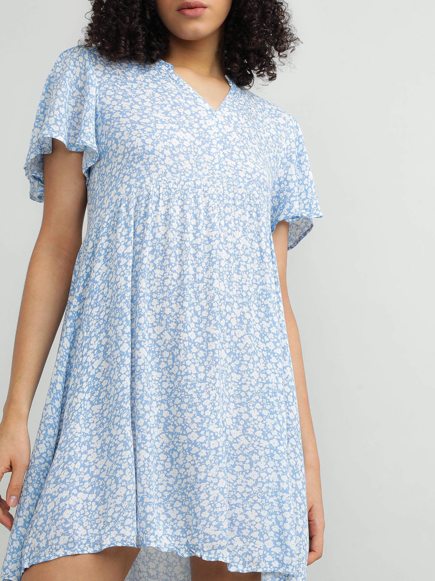 Women Viscose Blue Playful Dress