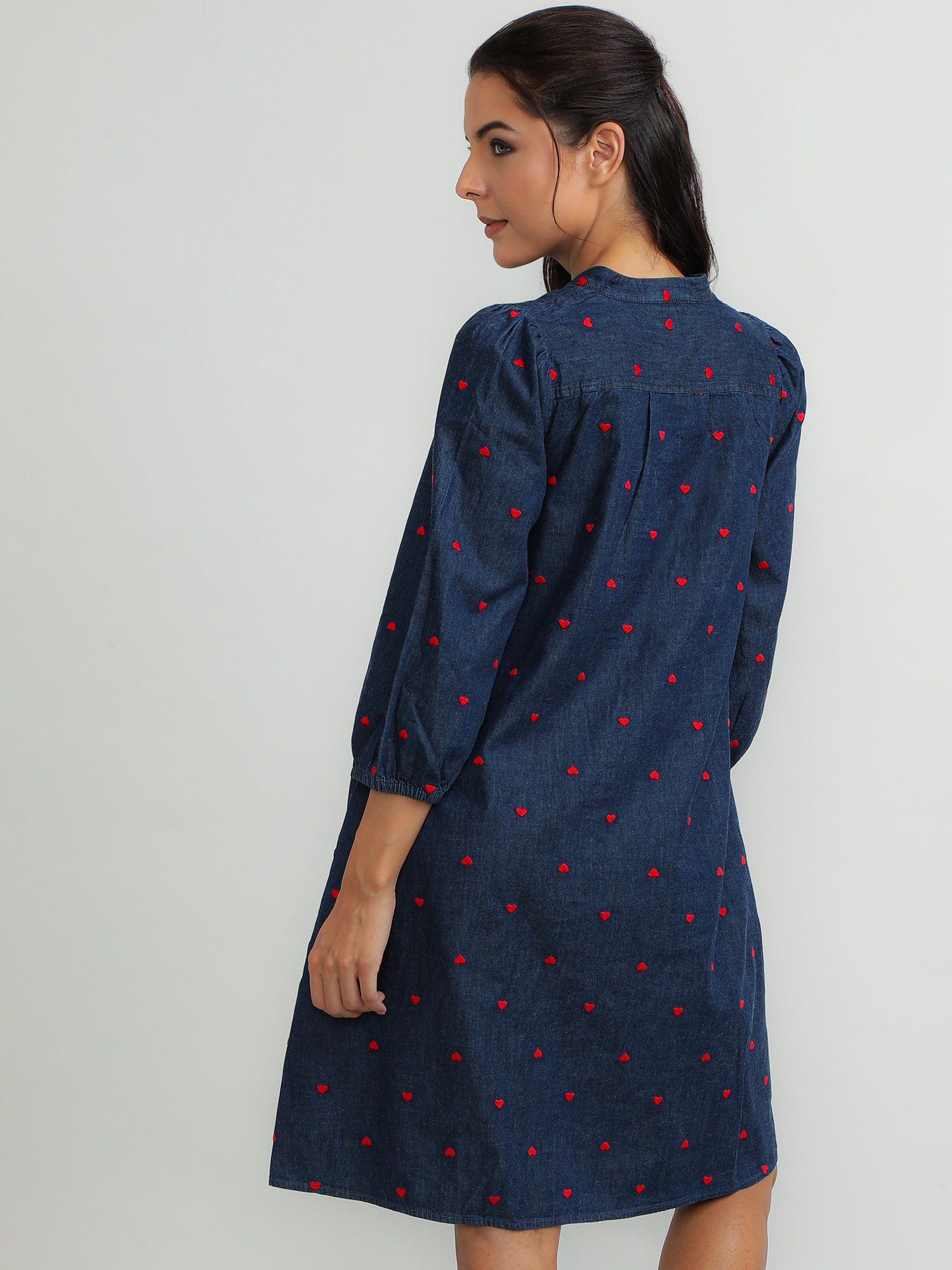 Women Cotton Navy Timeless Dress