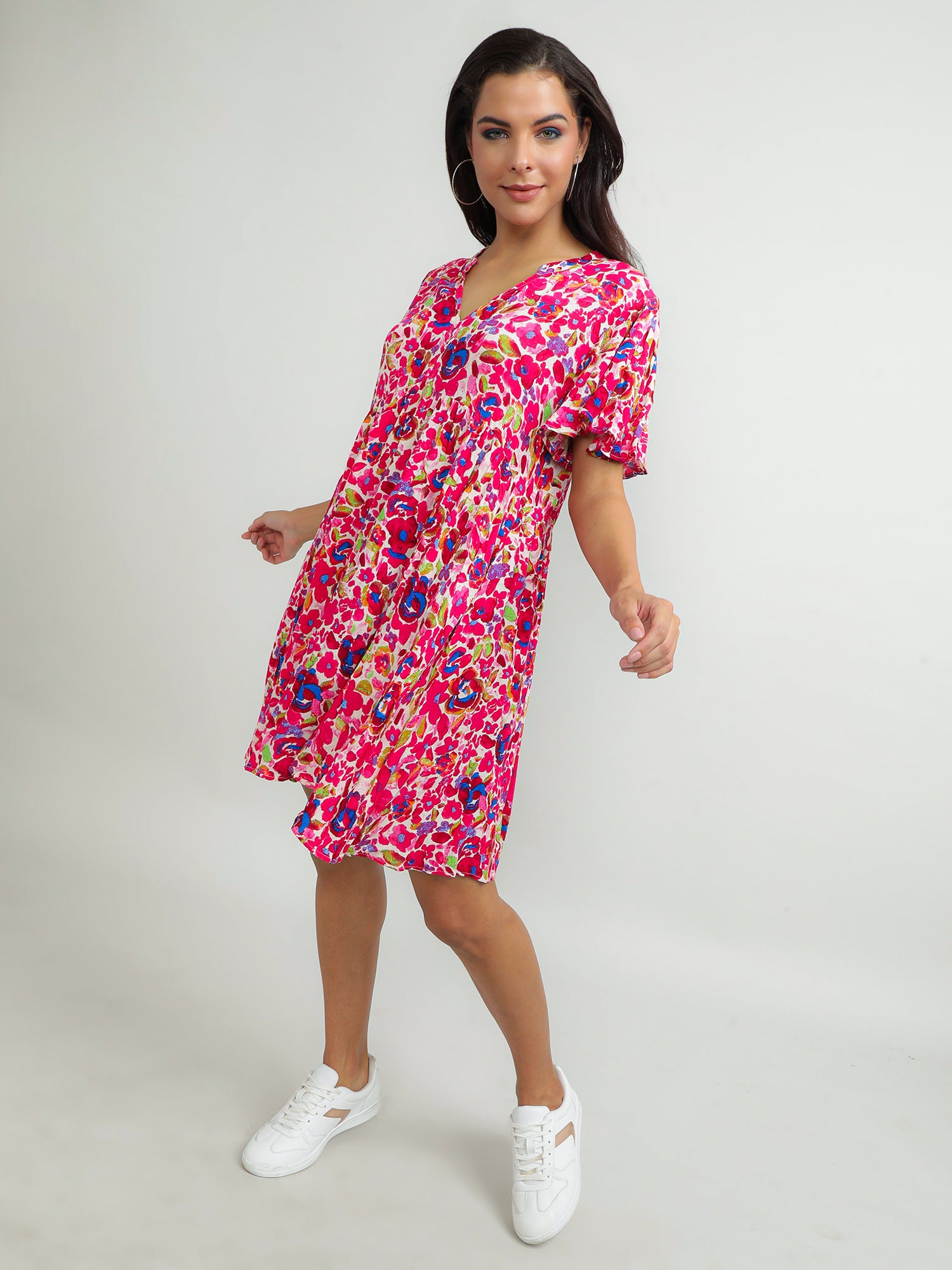 Women Viscose Multicolour Fun Dress