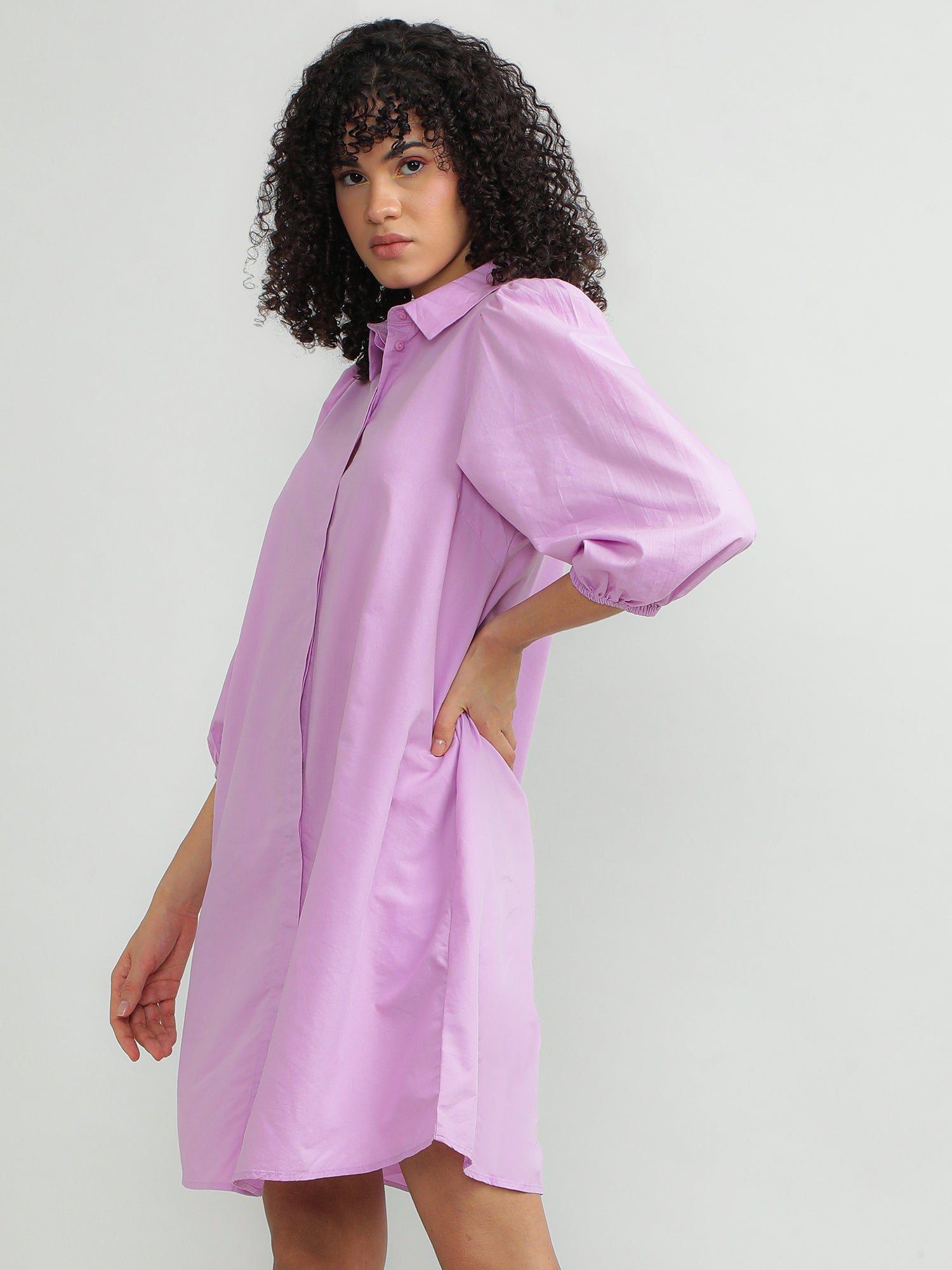 Women Cotton Purple Chic Dress