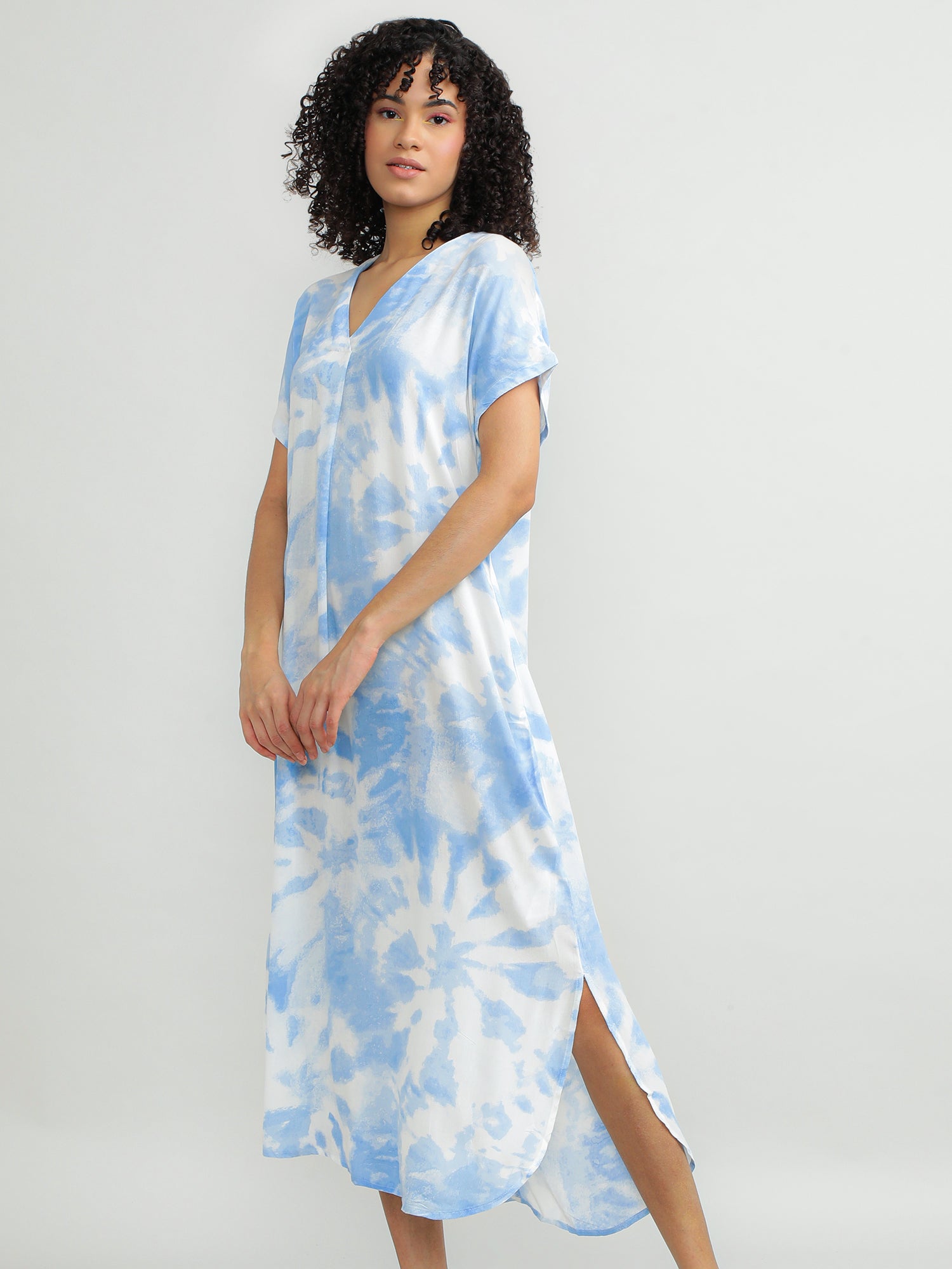 Women Viscose Blue Charming Dress