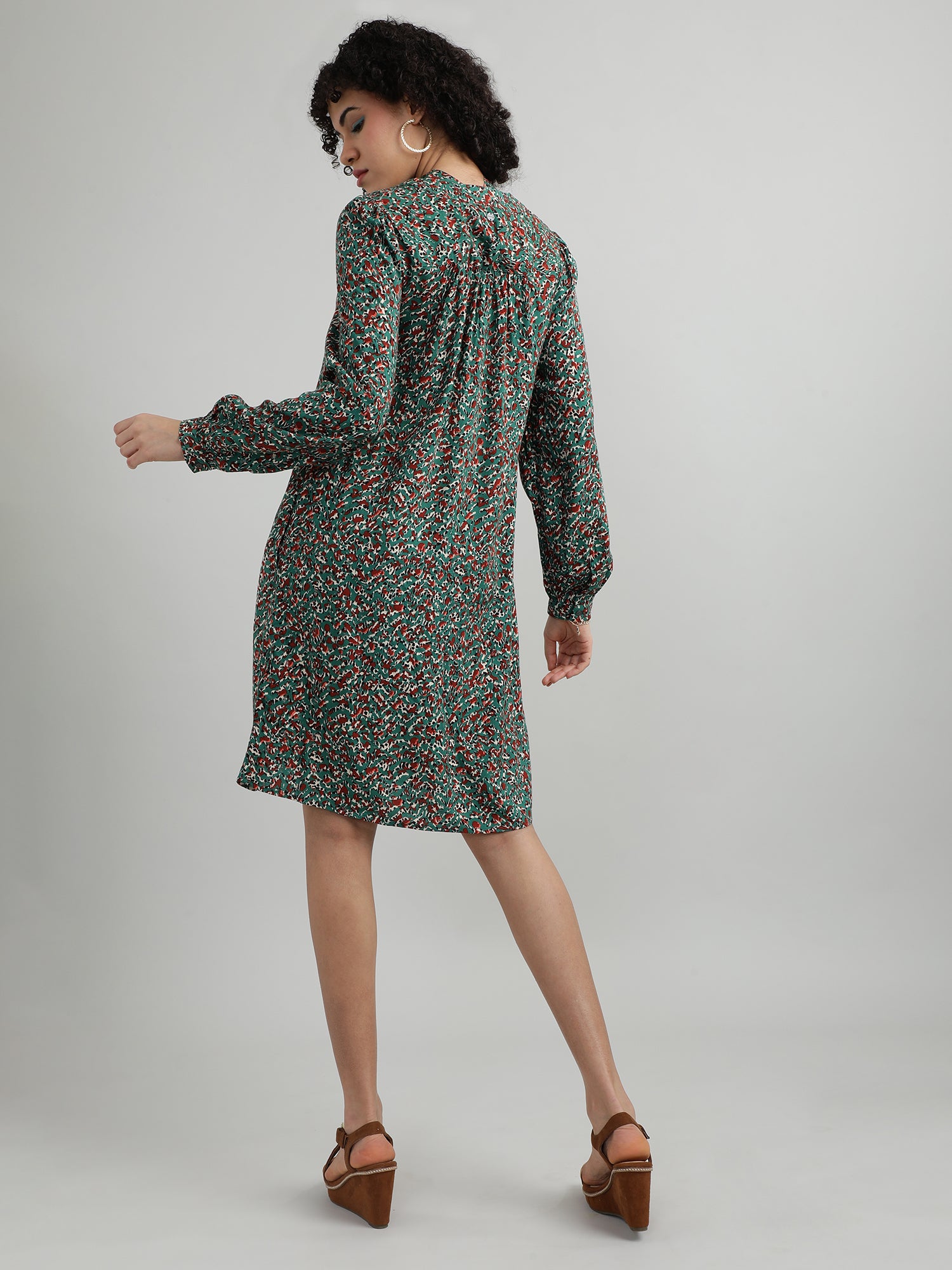 Women Viscose Green Breezy Dress