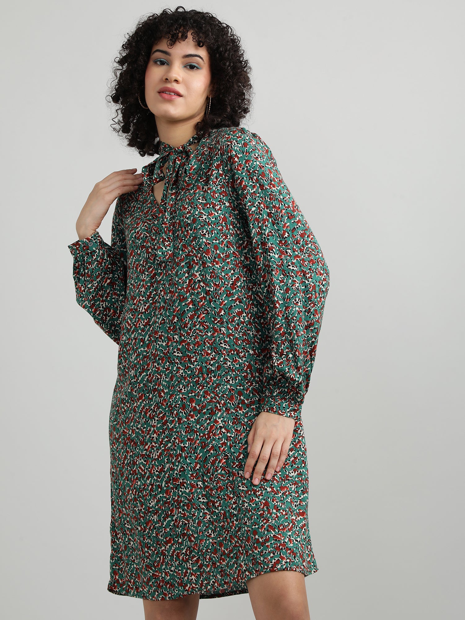 Women Viscose Green Breezy Dress