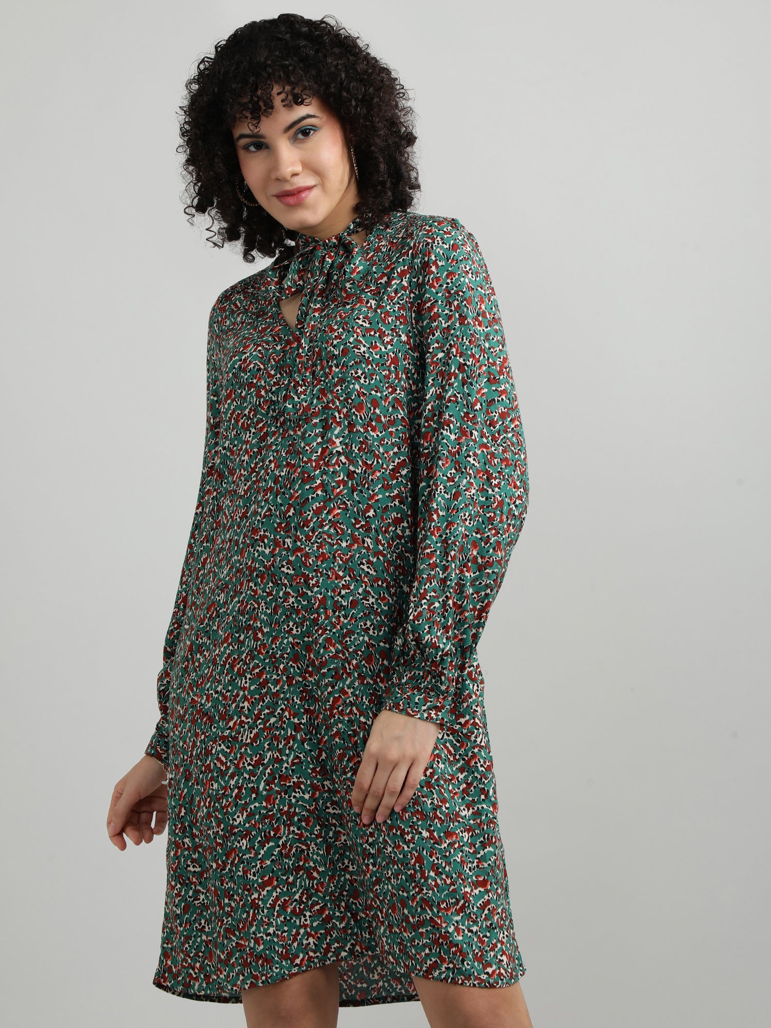 Women Viscose Green Breezy Dress