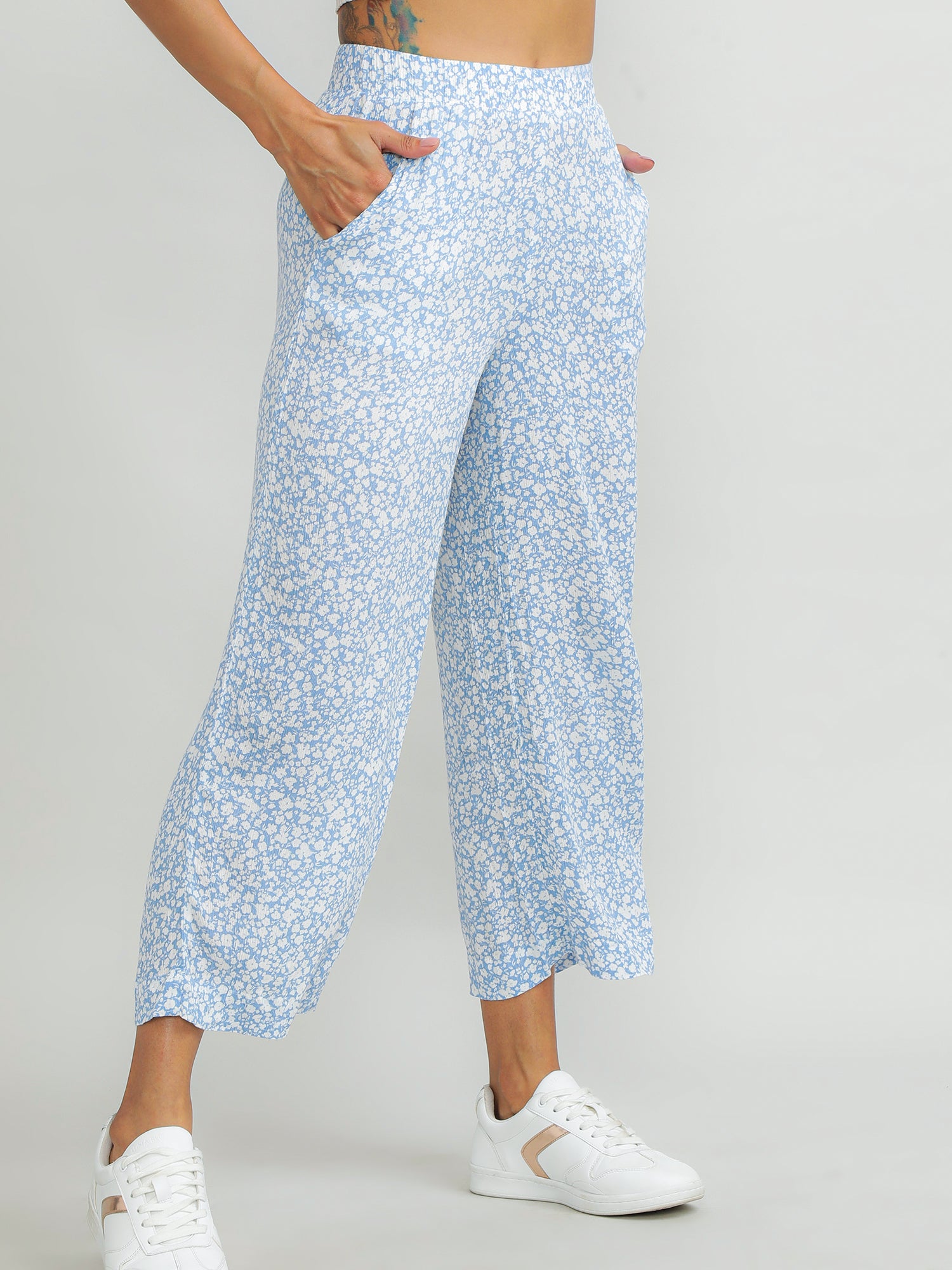 blue breezy pant for women