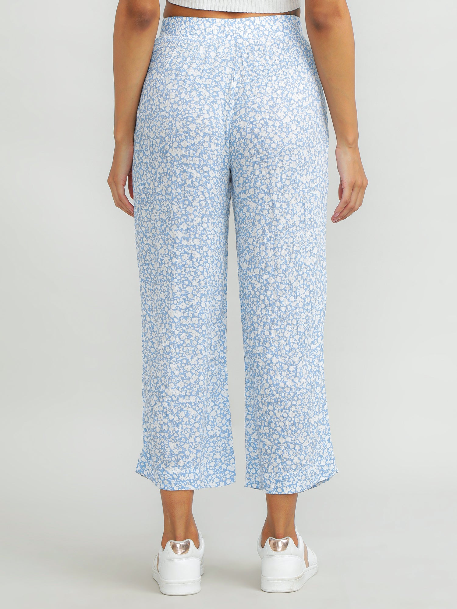 Women Viscose Blue Breezy Pants