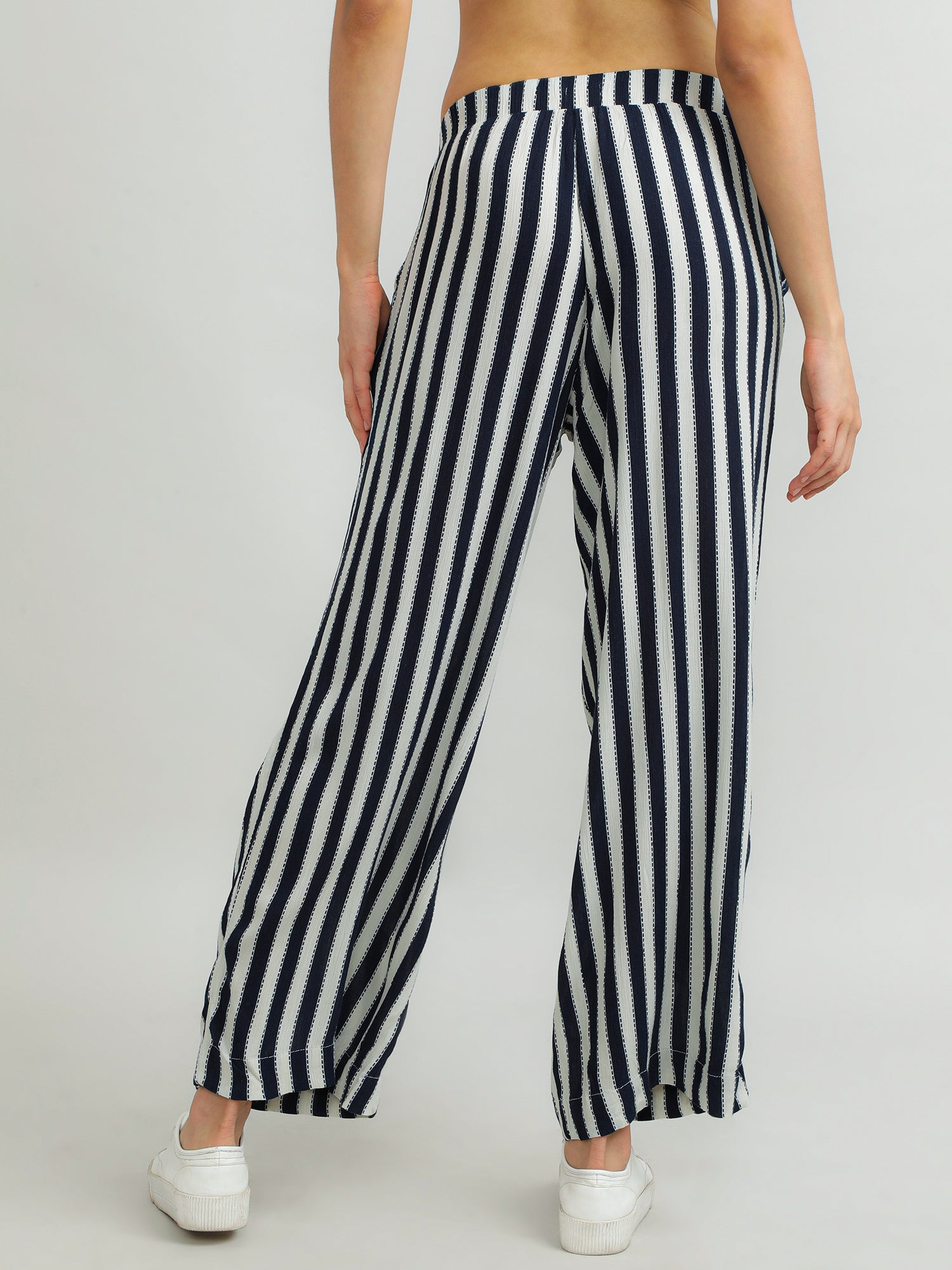 Women Viscose Navy Chic Pants