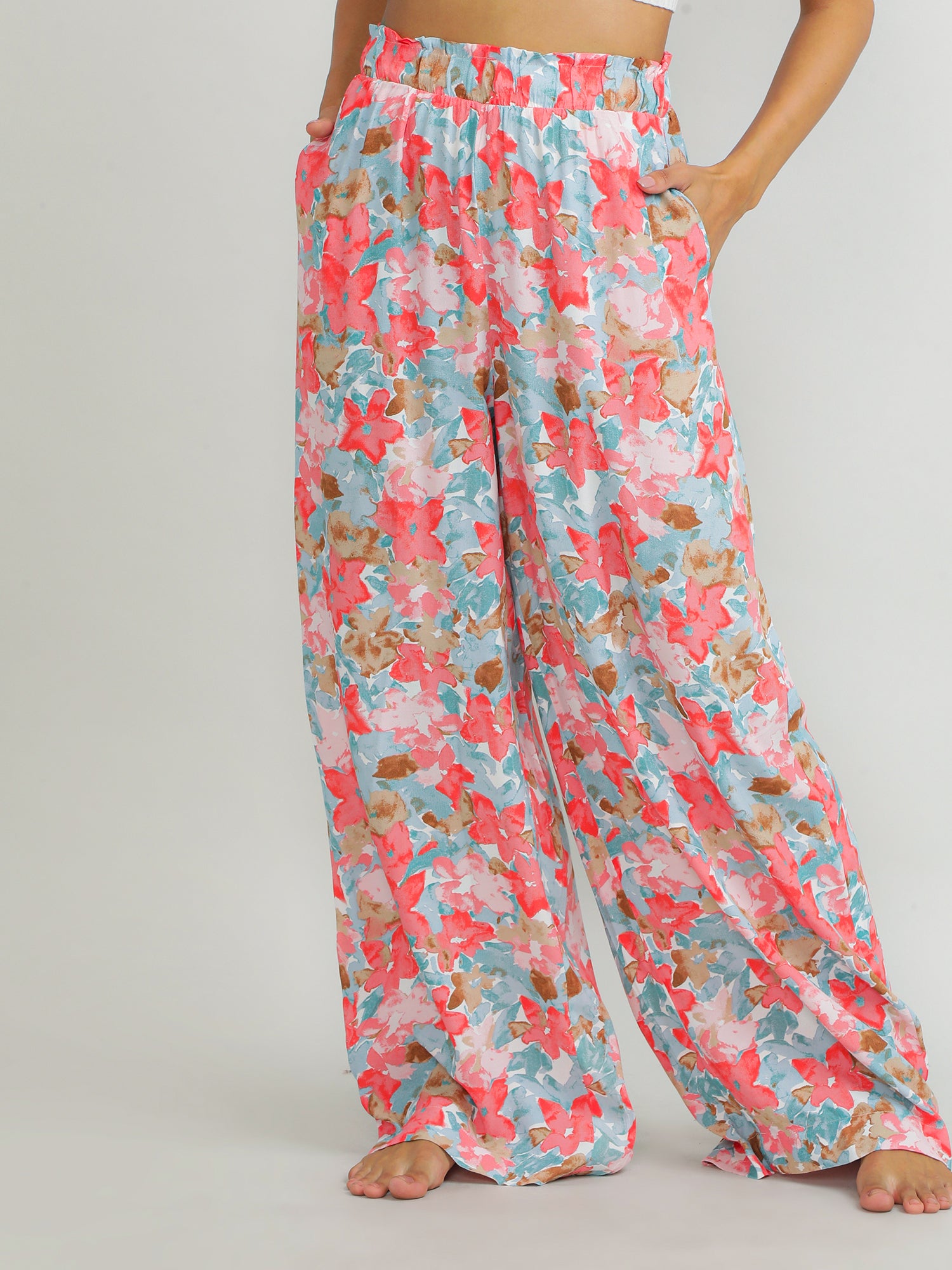 Women Viscose Pink Comfy Pants