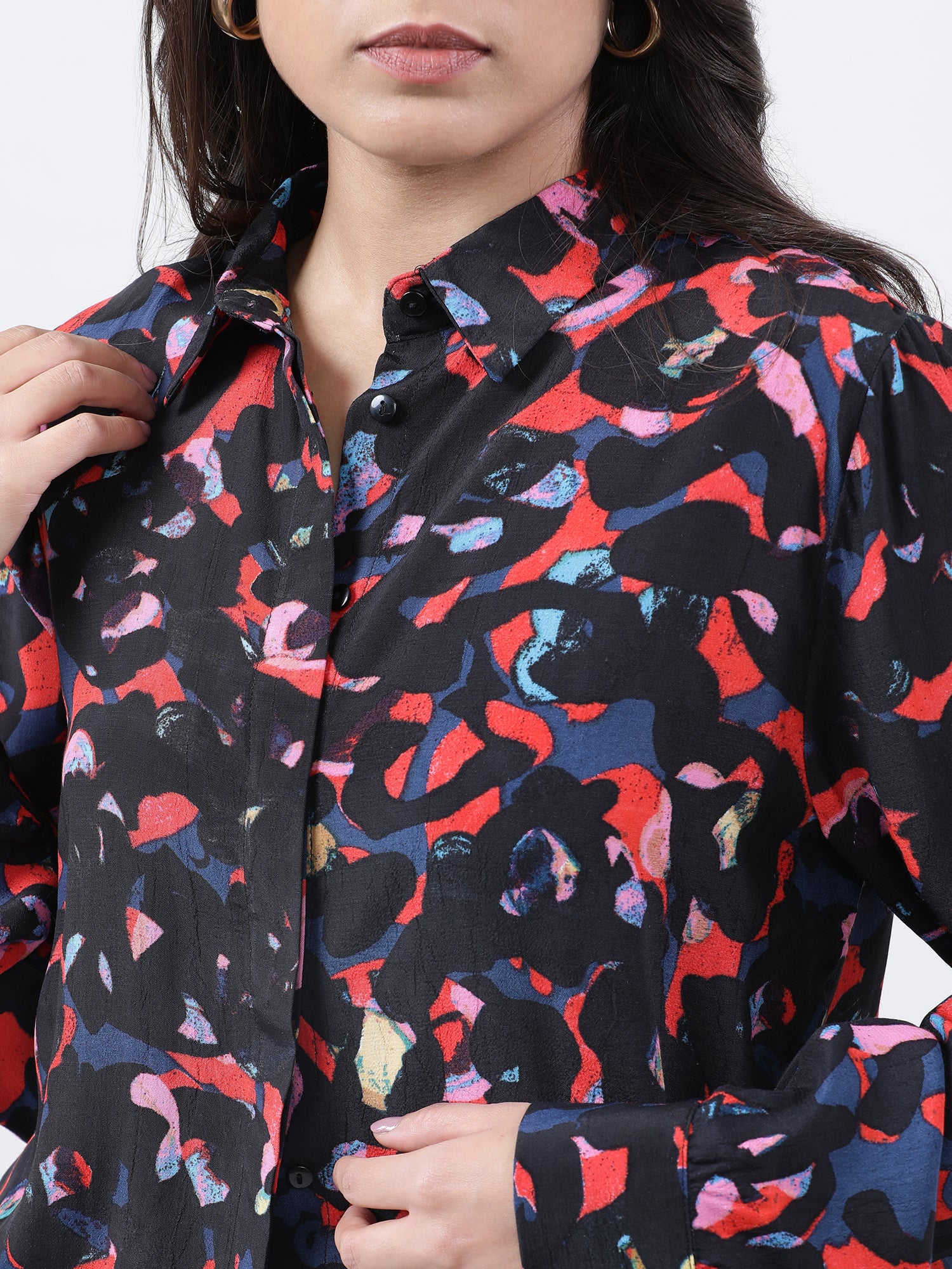 Women Viscose Navy Classic Shirt